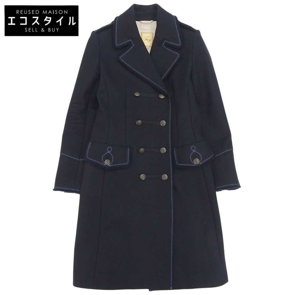 Fay　フェイ　美品 ダブル ロングコート レディース ネイビー S IT01113570442　S