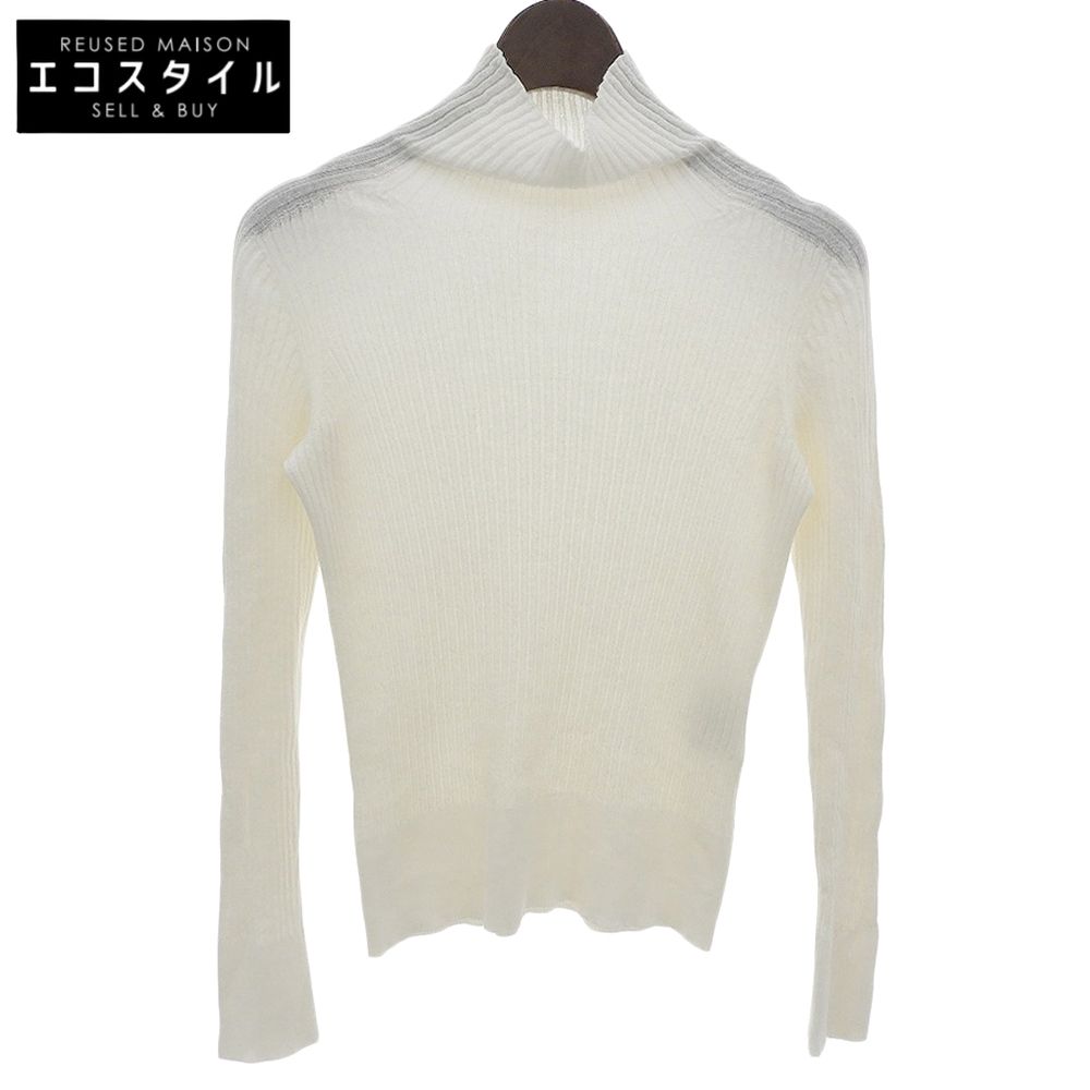 ANAYI　アナイ　美品 18ゲージメリノウール ハイネック ニットプルオーバー トップス レディース オフホワイト 25AW 10252816220　36