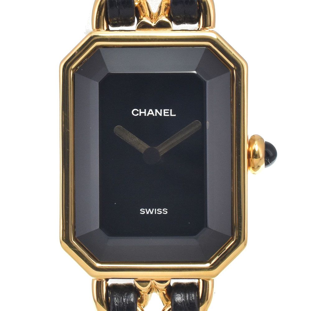 シャネル CHANEL H0001 プルミエールS ブラック クォーツ レディース 美品 腕時計 I#147875