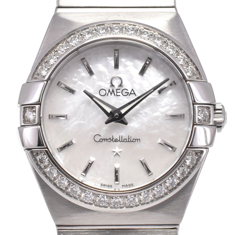 オメガ OMEGA 123.15.24.60.05.001 コンステレーション ダイヤベゼル ホワイトシェル レディース 美品 箱・保証書付き 腕時計 I#147872