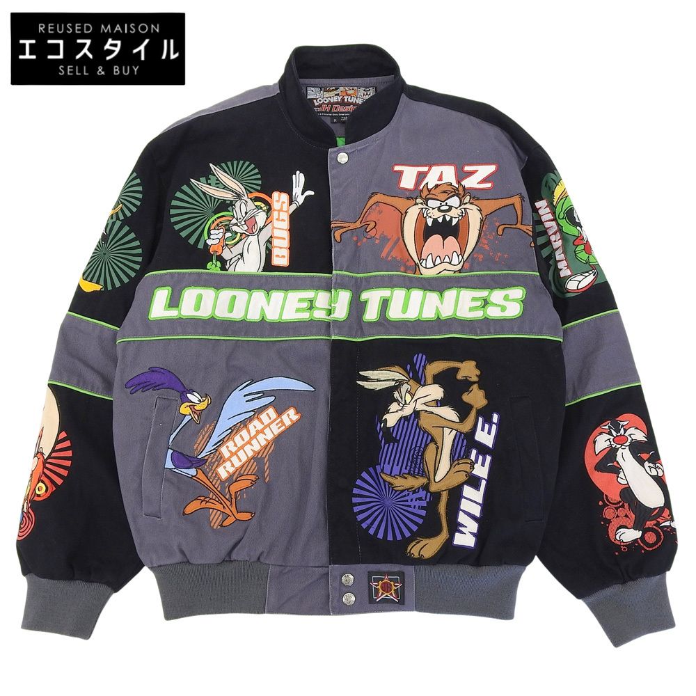 LOONEY TYNES　ルーニー テューンズ　×JH DESIGN キャラクターデザイン ジャケット メンズ ブラック×グレー M　M