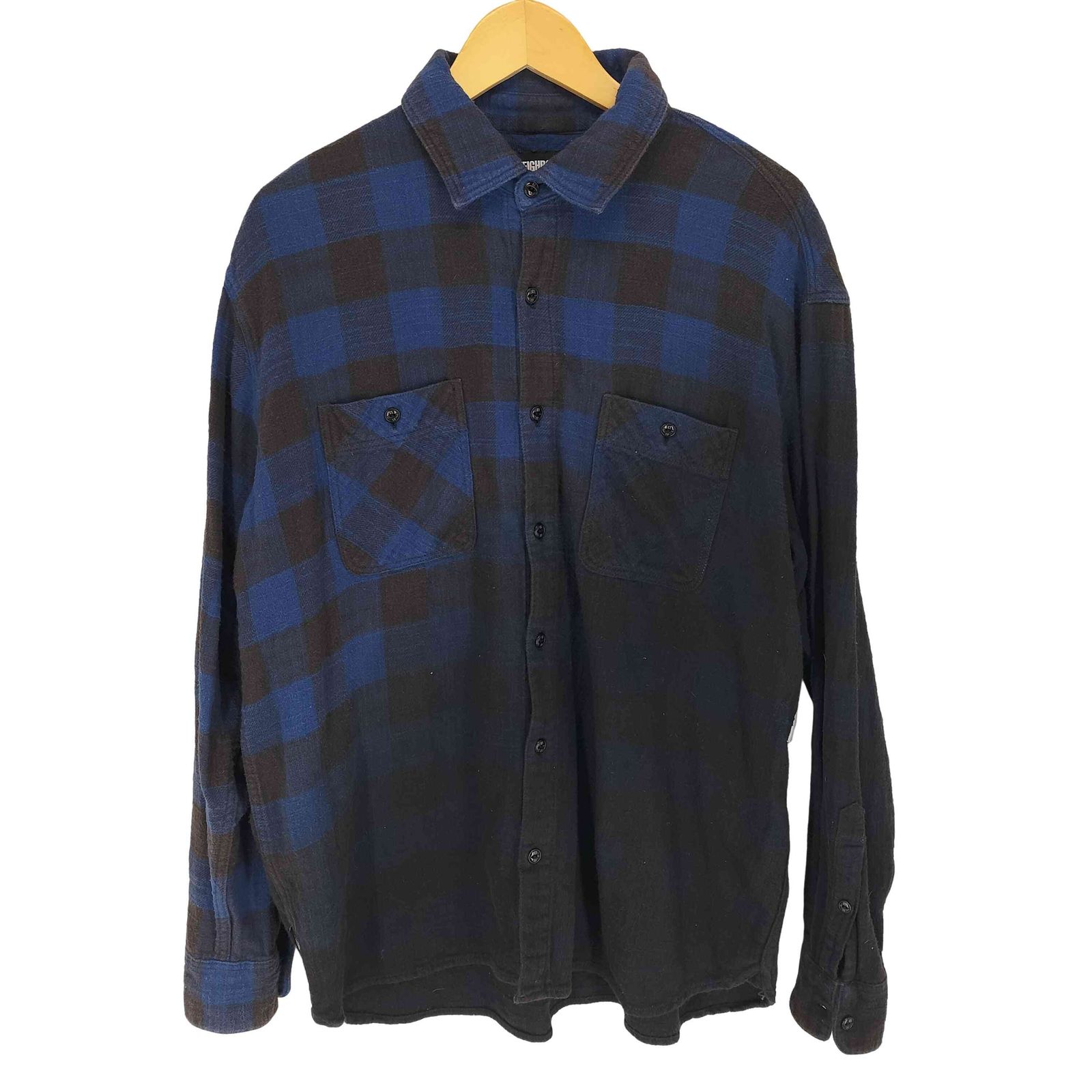 ネイバーフッド NEIGHBORHOOD FADE/C－SHIRT LS ロゴプリントネルシャツ メンズ JPN：L