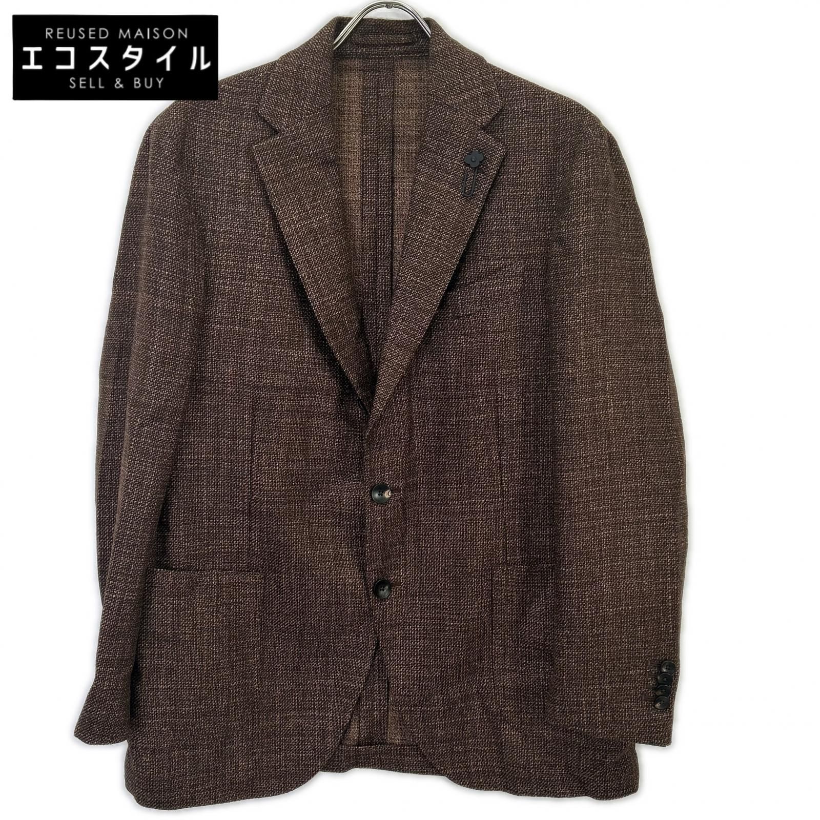 LARDINI　ラルディーニ　JA6000AQ ブラウン ウール×シルク アドヴァンス ブートニエール 3Bジャケット　52 37,824円
