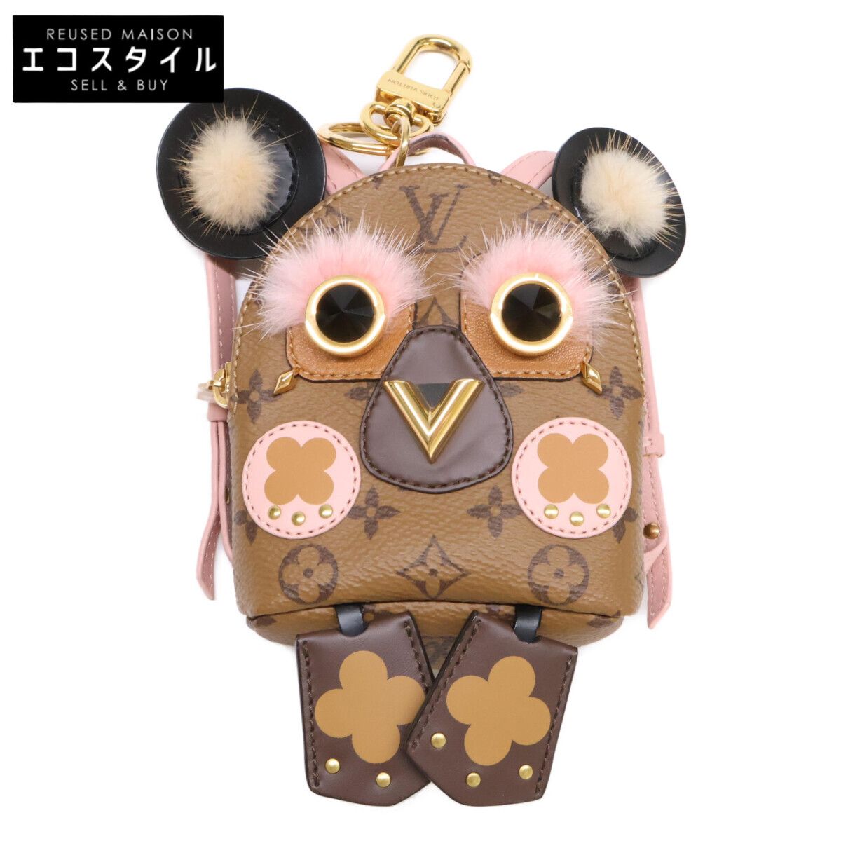 LOUIS VUITTON　ルイヴィトン　【美品】M69552 ビジュー サック ワイルド パペット モノグラムリバースキャンバス/ミンク バッグチャーム