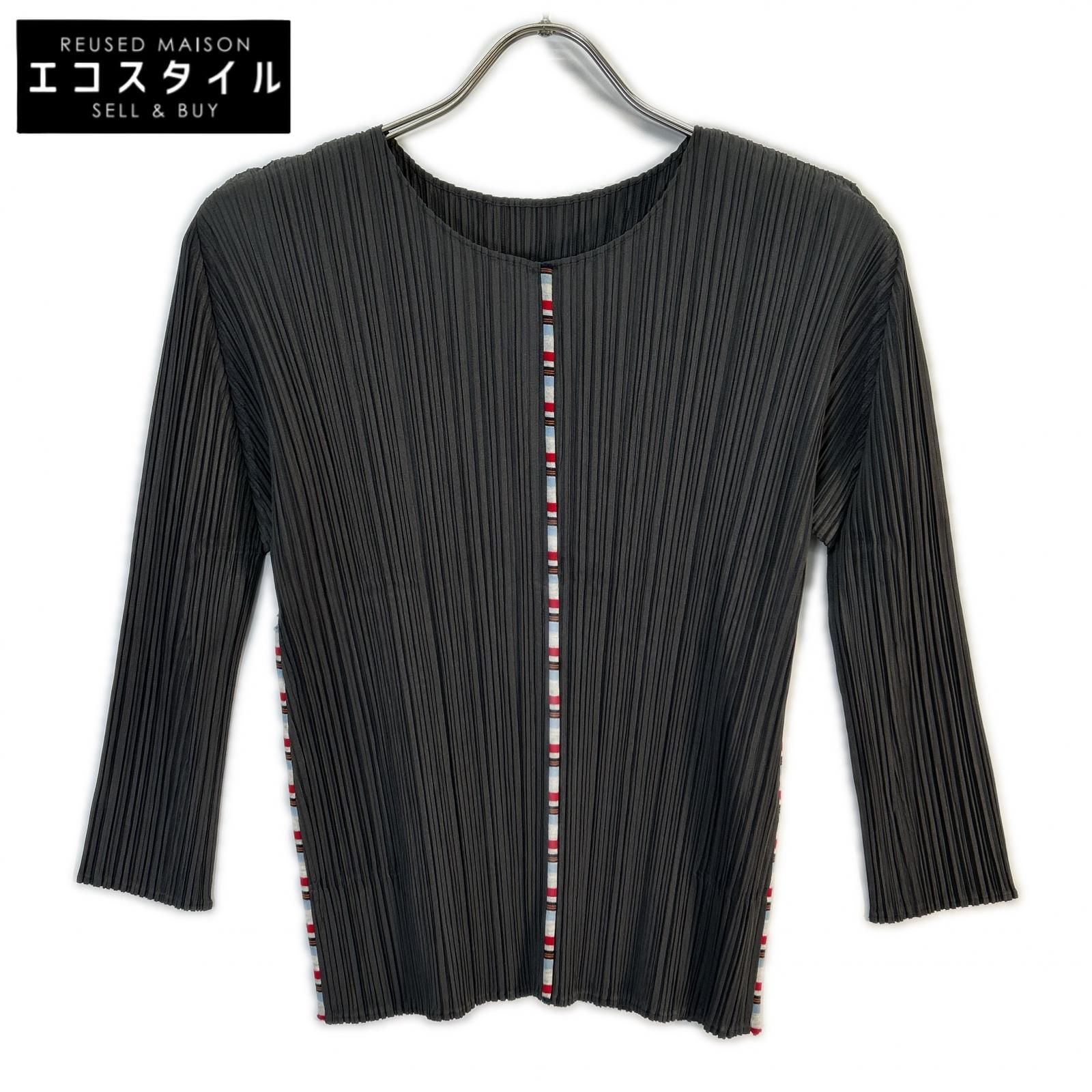 PLEATS PLEASE　プリーツプリーズ　PP43-JK652 グレー センターライン プリーツカットソー　3