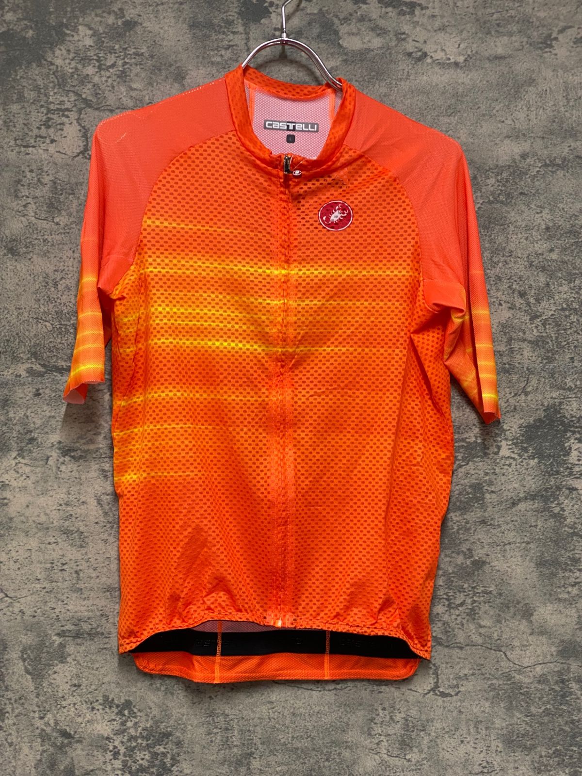 KE512 カステリ CASTELLI ROSSO CORSA 半袖 サイクルジャージ オレンジ L