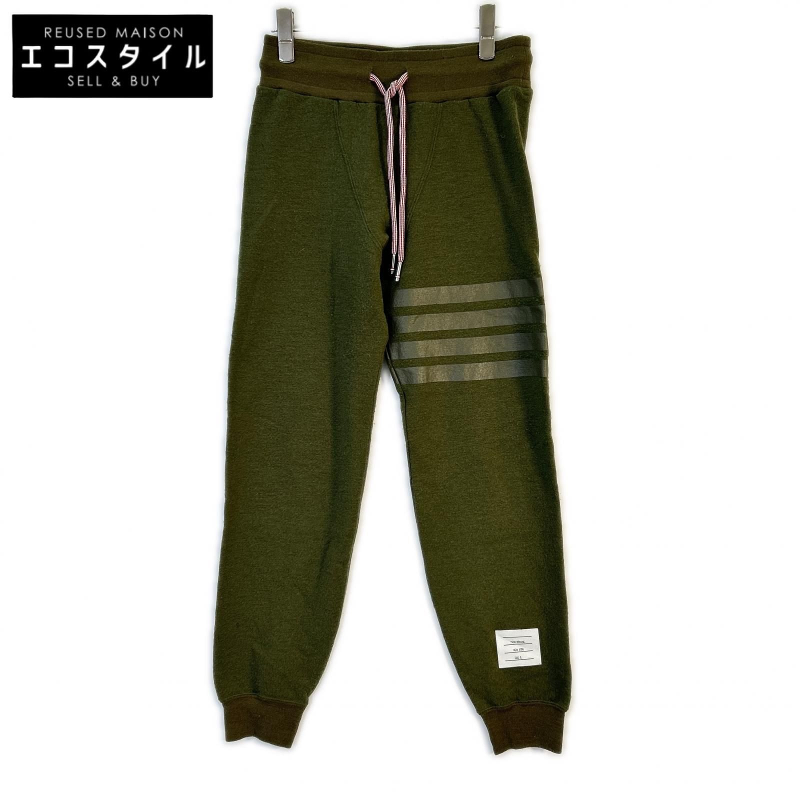 THOM BROWNE　トムブラウン　MJQ004AK7612 カーキ 4BAR スウェットパンツ　0