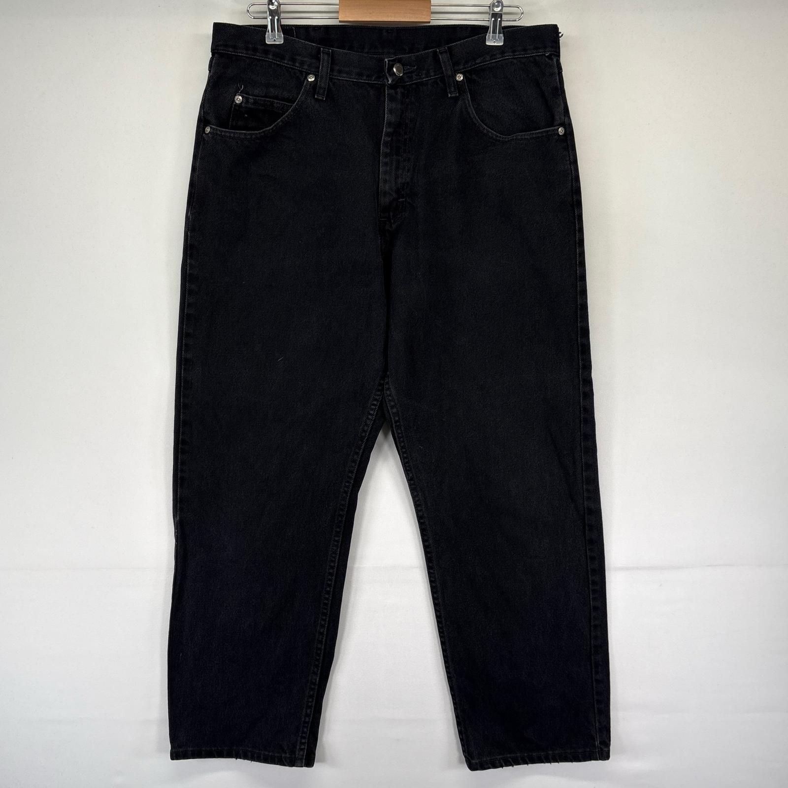古着 ラングラー Wrangler デニム パンツ ブラックデニム テーパード ジーパン ジーンズ 5ポケット w36L30 ブラック系 メンズ