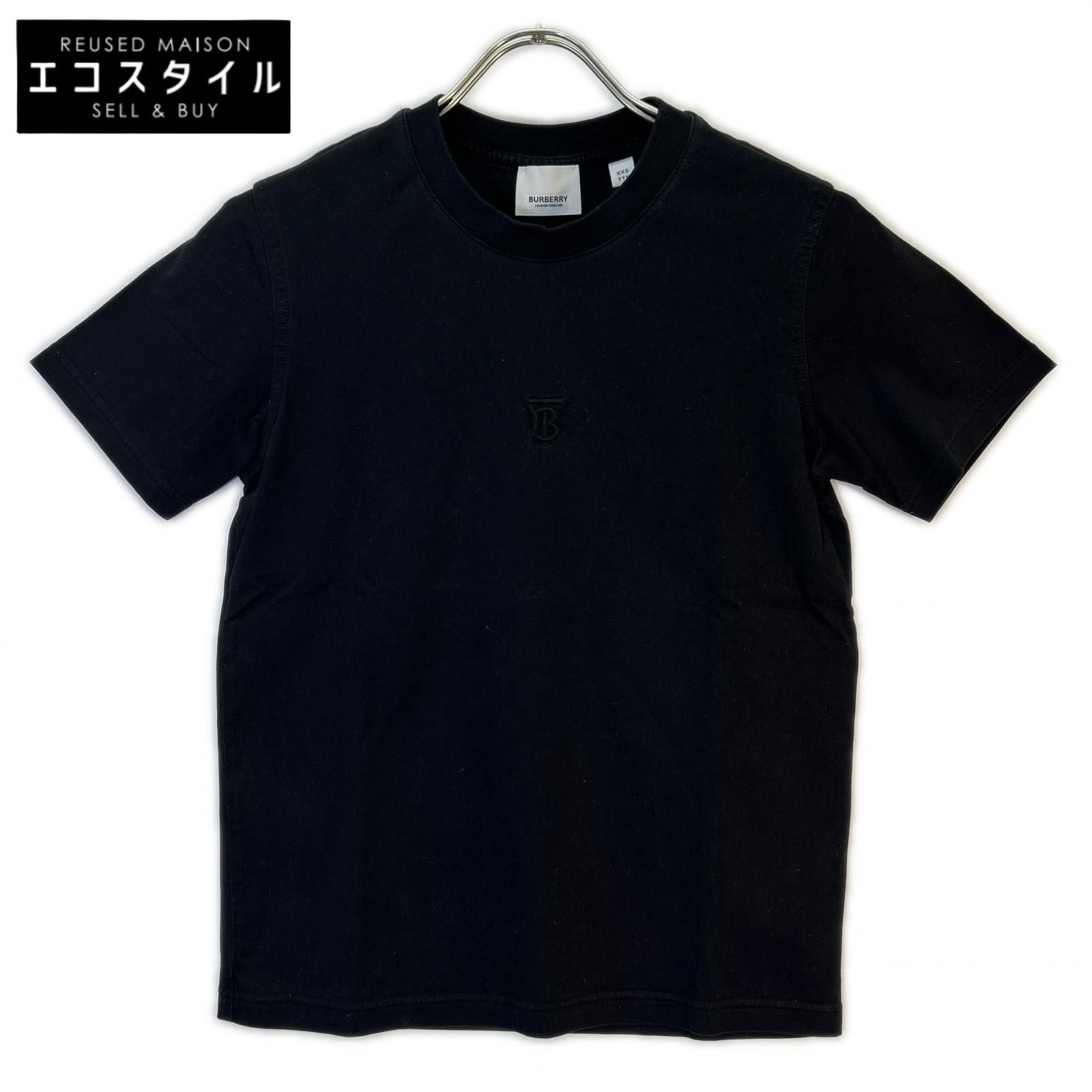 BURBERRY　バーバリー　リカルド期 8017121 TBロゴ ブラック クルーネックTシャツ　XXS