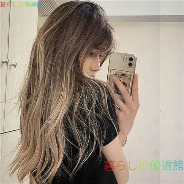 大人気 ウィッグ ロング カール フルウィッグ かつら グラデーション ふわパーマjf846