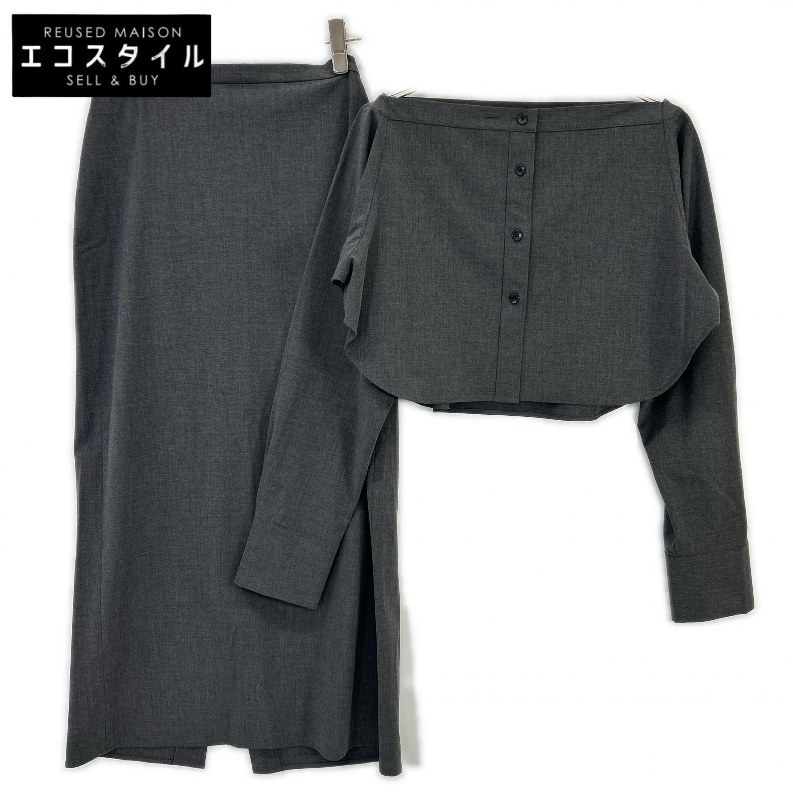 Adam et Rope　アダムエロペ　25AW グレー 接触冷感 マルチWAYレイヤードシャツスカートセット　38
