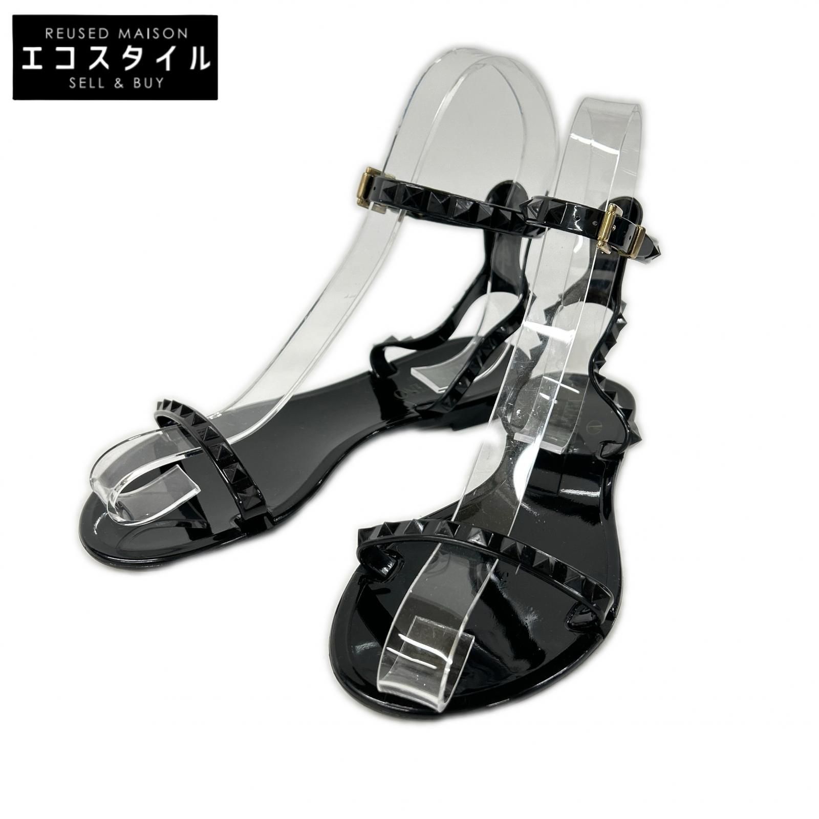 Valentino Garavani　ヴァレンティノガラヴァーニ　【美品】GWS00549 APVP01 ロックスタッズ ストラップ フラット サンダル　35 19,995円