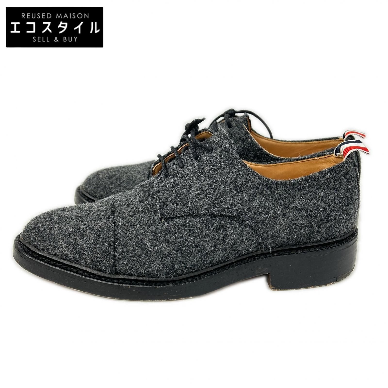 THOM BROWNE　トムブラウン　MFD031AW9270 シェットランドウール ギブソン シューズ　US7