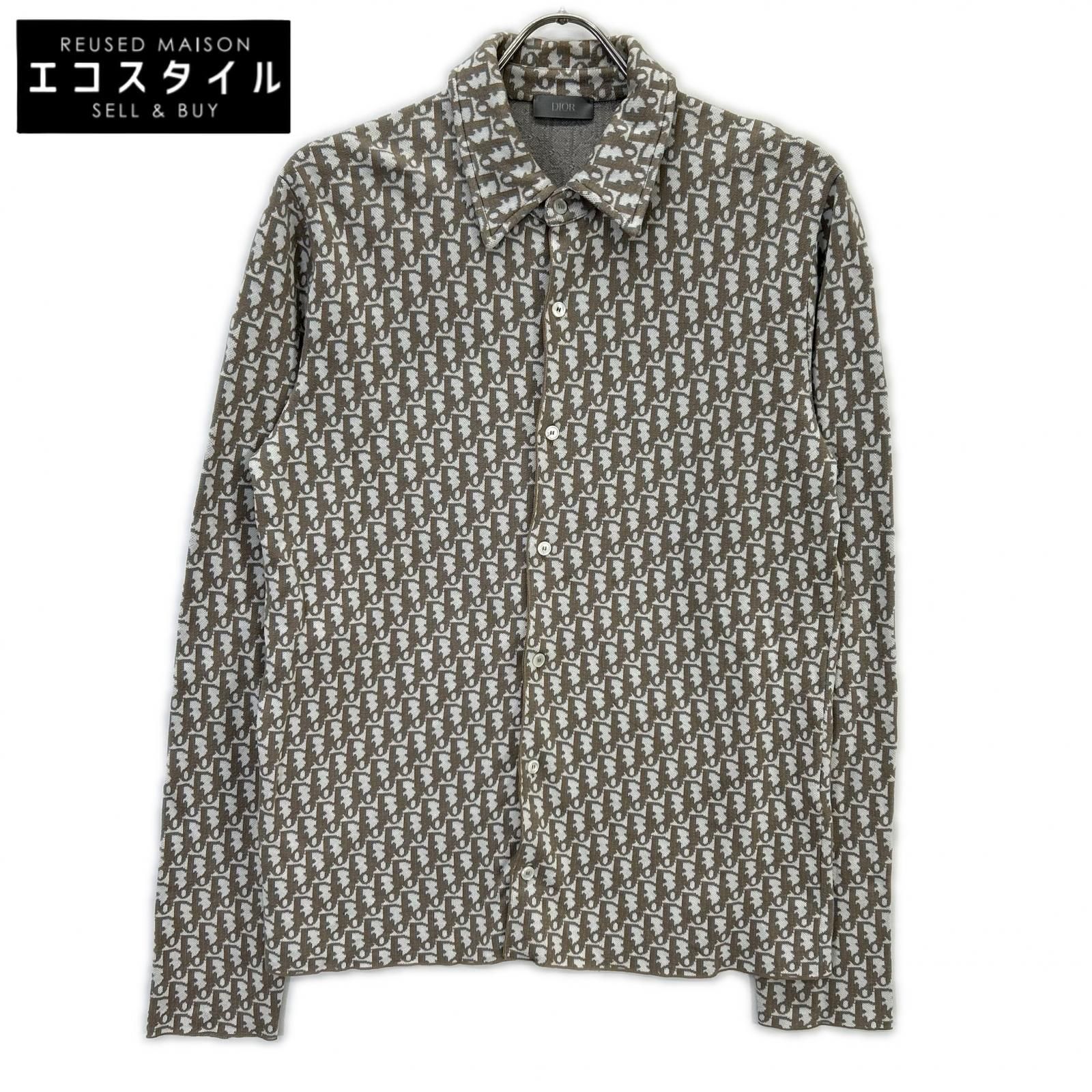 DIOR　ディオール　20SS 023M550AT099 ブラウン オブリーク コットン総柄シャツ　S