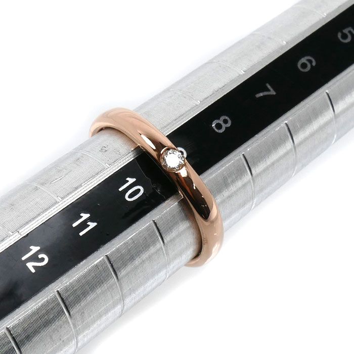 K18PG ピンクゴールド リング・指輪 ダイヤモンド0.05ct 9号 2.1g 