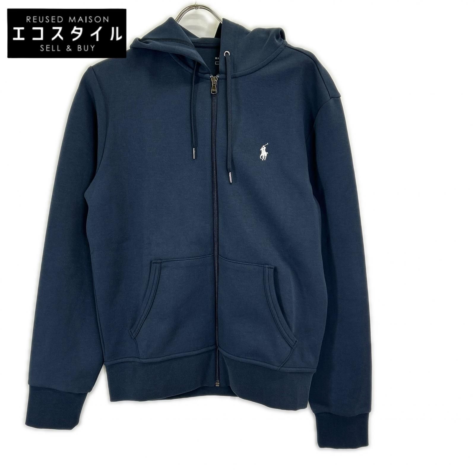 POLO RALPH LAUREN　ポロ ラルフローレン　ネイビー ダブルニット フルジップ フーディ　S