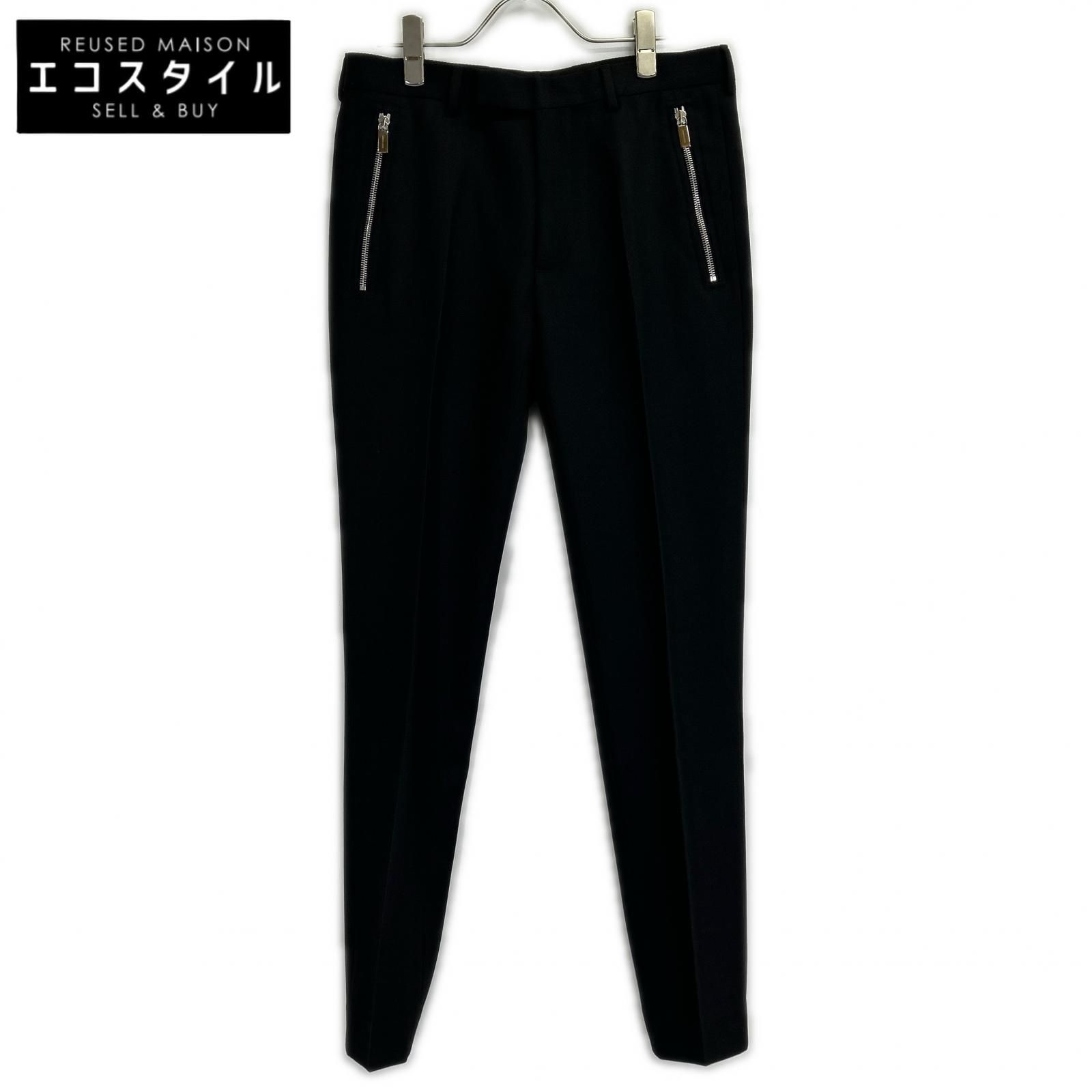 Dior HOMME　ディオールオム　733C170D4022 ブラック ジップポケット トラウザーパンツ　46