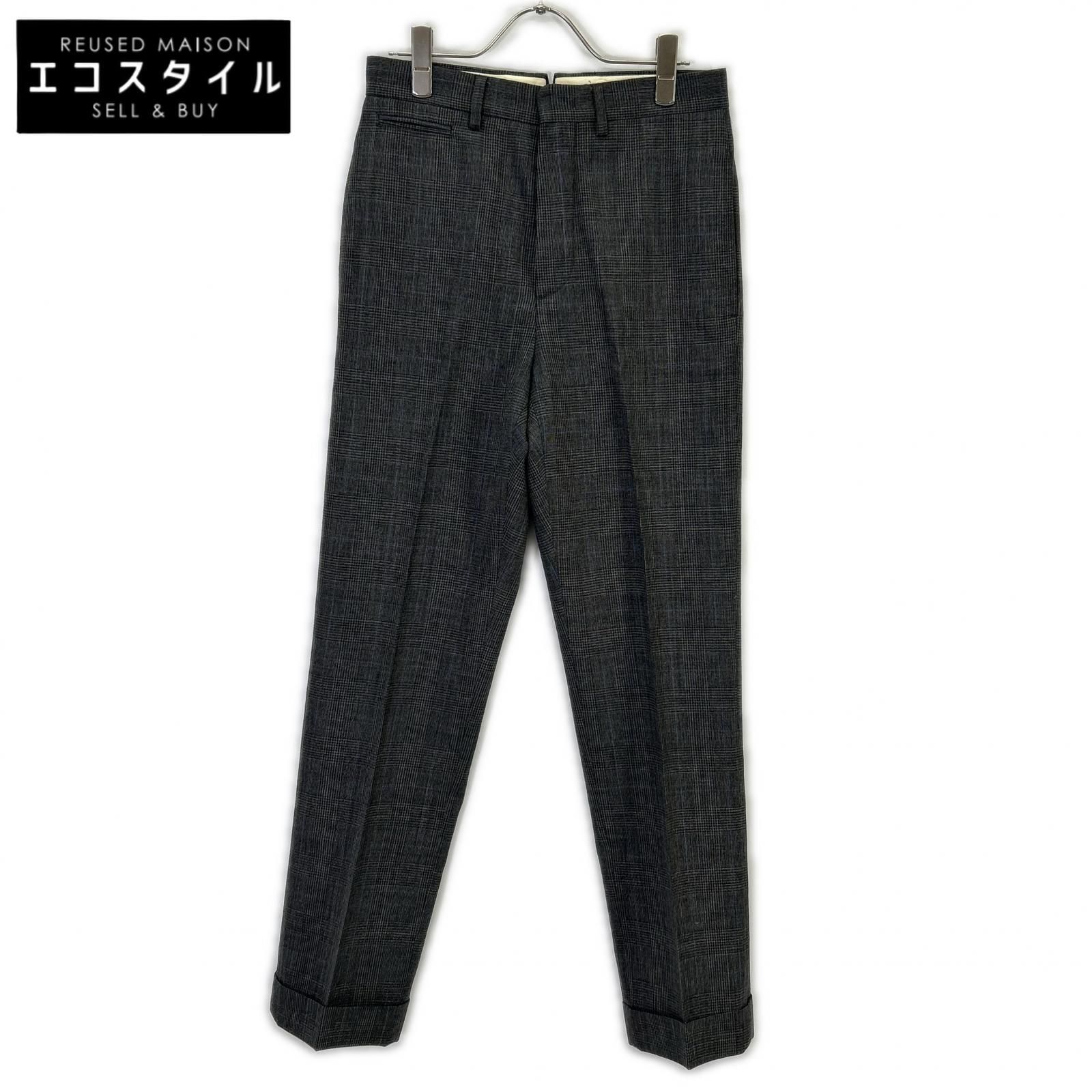 RRL　ダブルアールエル　782831188001 イタリア製 グレー ウール100 センタープレス グレンチェックスーツトラウザーパンツ　28