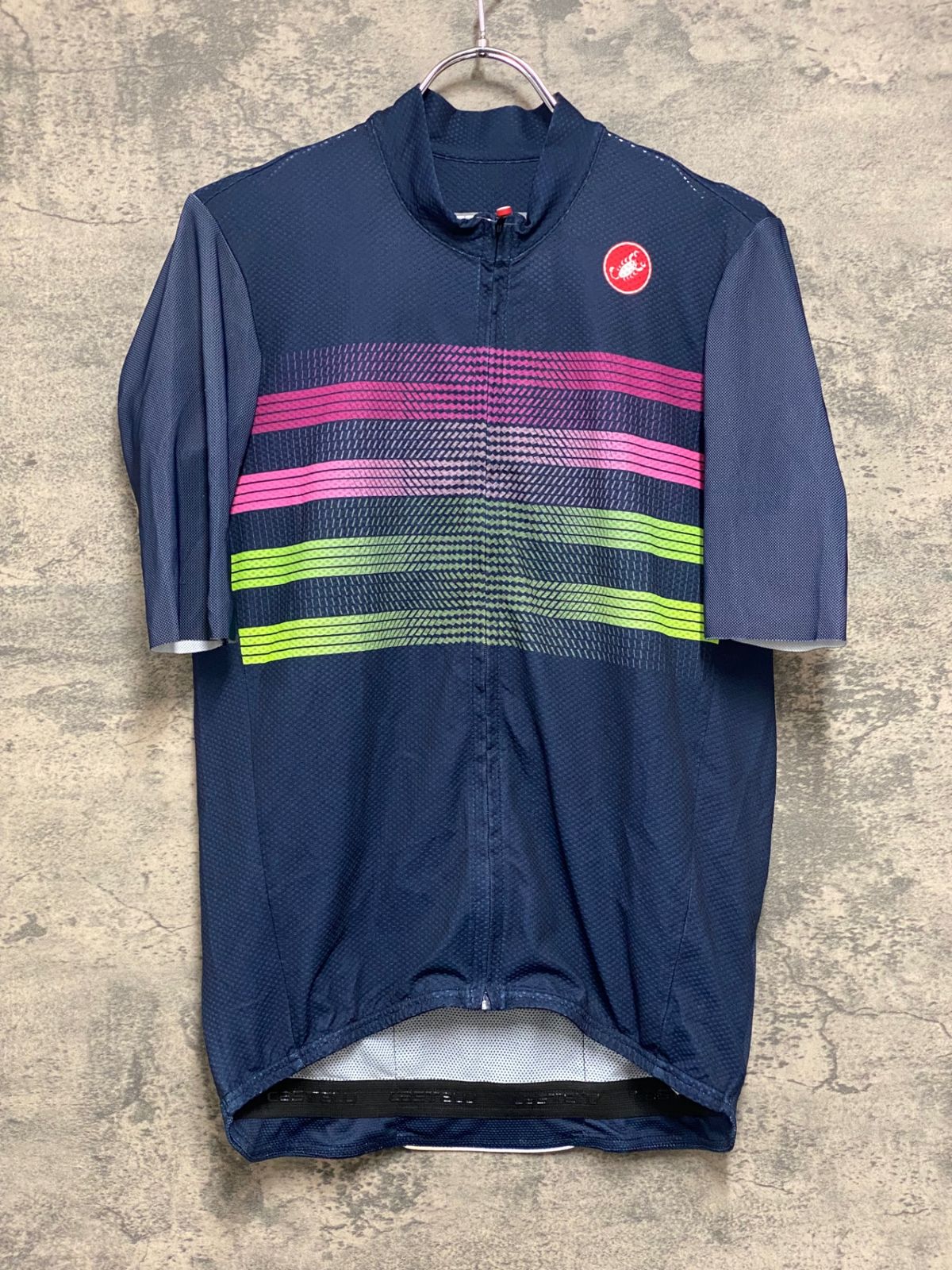 KE517 カステリ CASTELLI 半袖 サイクルジャージ 紺 L