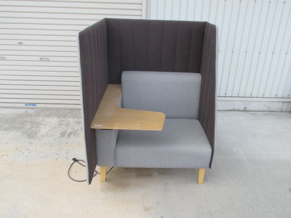 【中古品】コクヨ インターバルシリーズ 1人用ワークブースソファ CNーC201 グレー