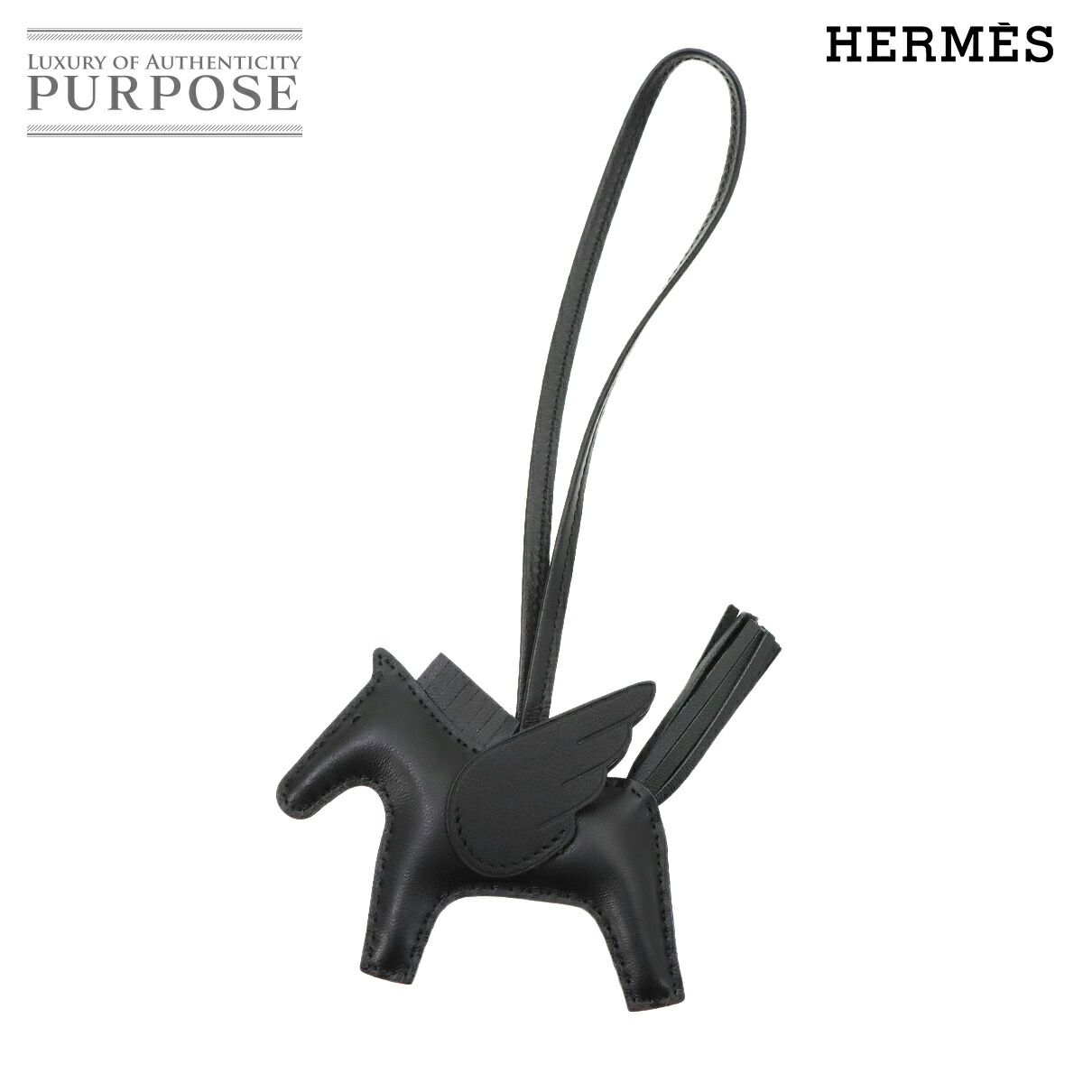 未使用　展示品 エルメス HERMES ソーブラック ロデオ ペガサス PM バッグチャーム アニョーミロ スイフト K刻印 Rodeo Pegasus 90324267 71,500円