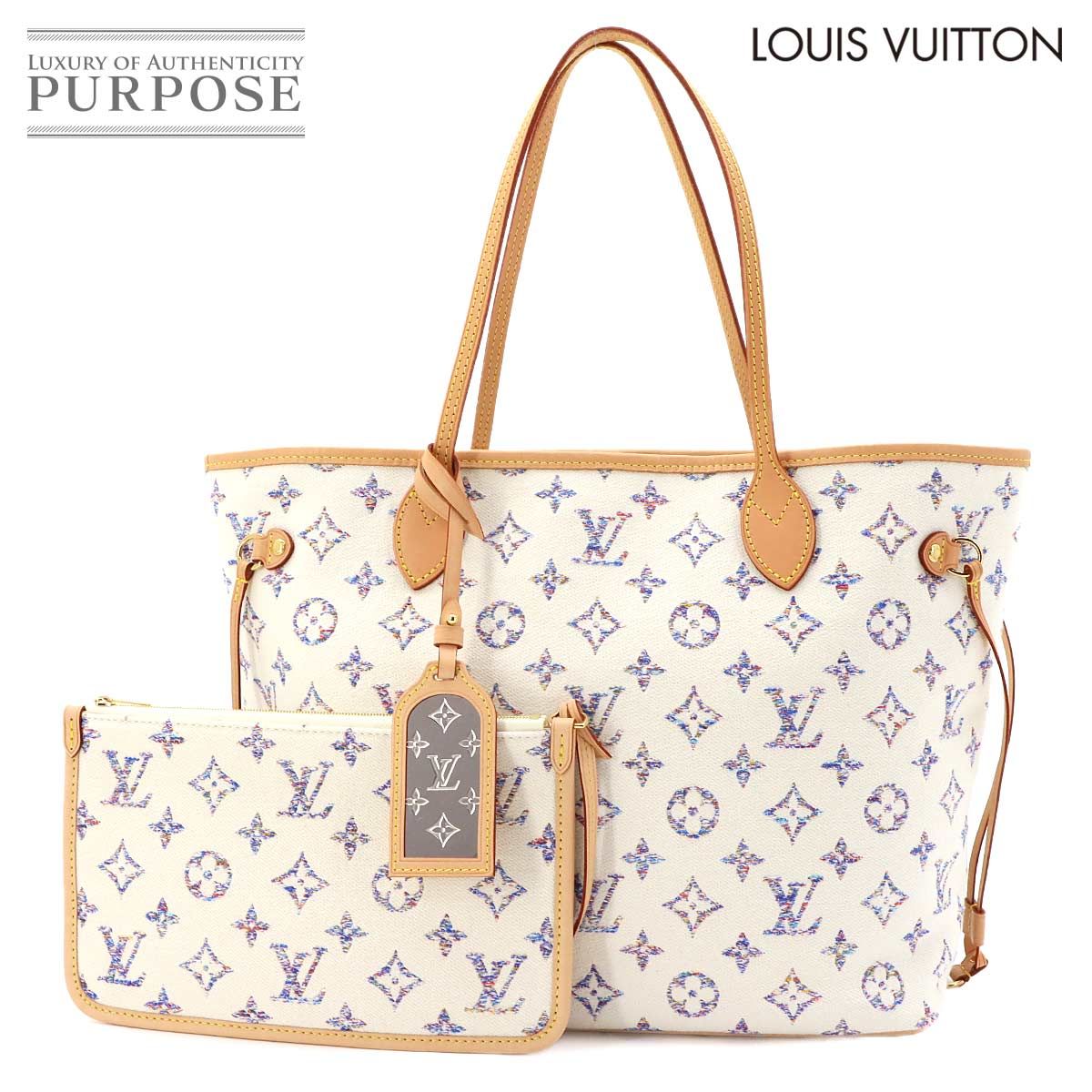 新品同様 ルイ ヴィトン LOUIS VUITTON ノーティカル モノグラム ジャガード ネヴァーフル MM トート バッグ ホワイト M24905 90325440