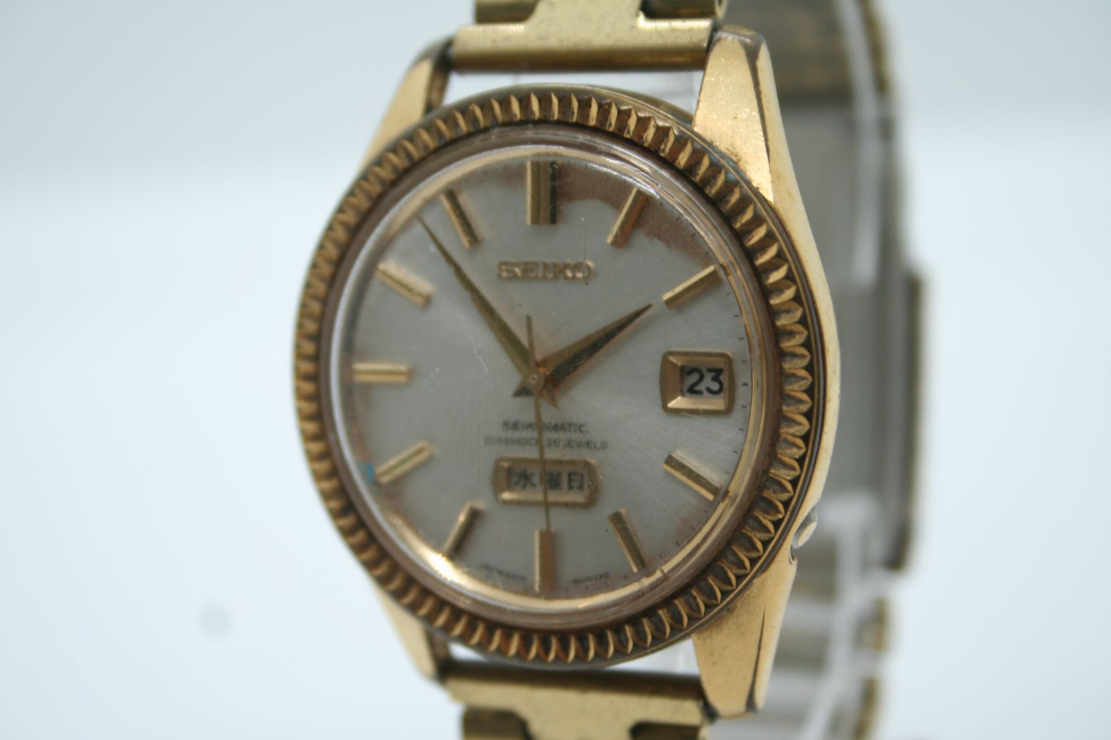 【良品 保証付 動作品】Vintage Seikomatic Automatic Day/Date Diashock 26J Silver Dial 6206-8080 セイコーマチック 自動巻 メンズ#T381