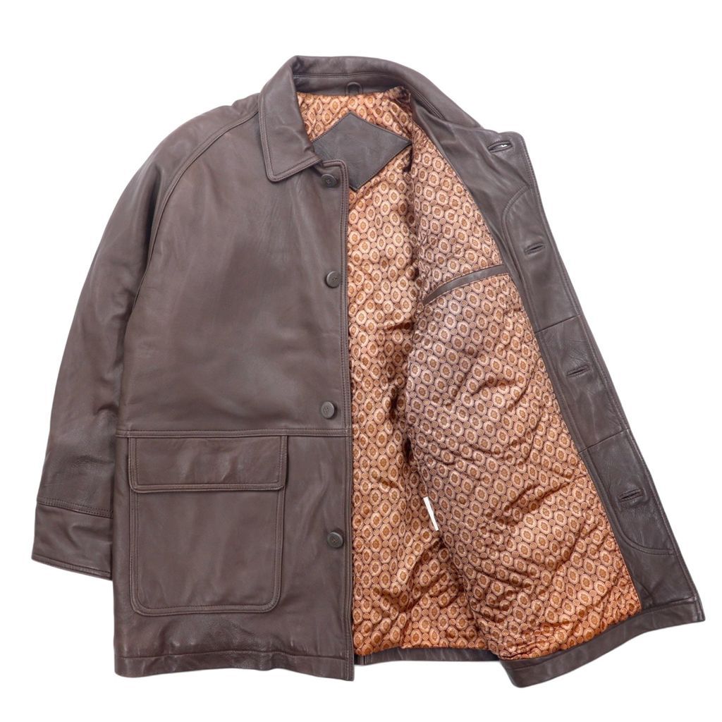 Vintage Lamb Leather Car Coat 90年代 ラムレザー カーコート M