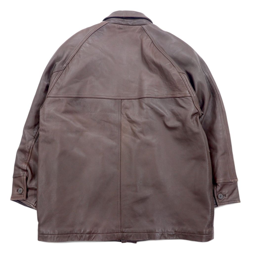 Vintage Lamb Leather Car Coat 90年代 ラムレザー カーコート M