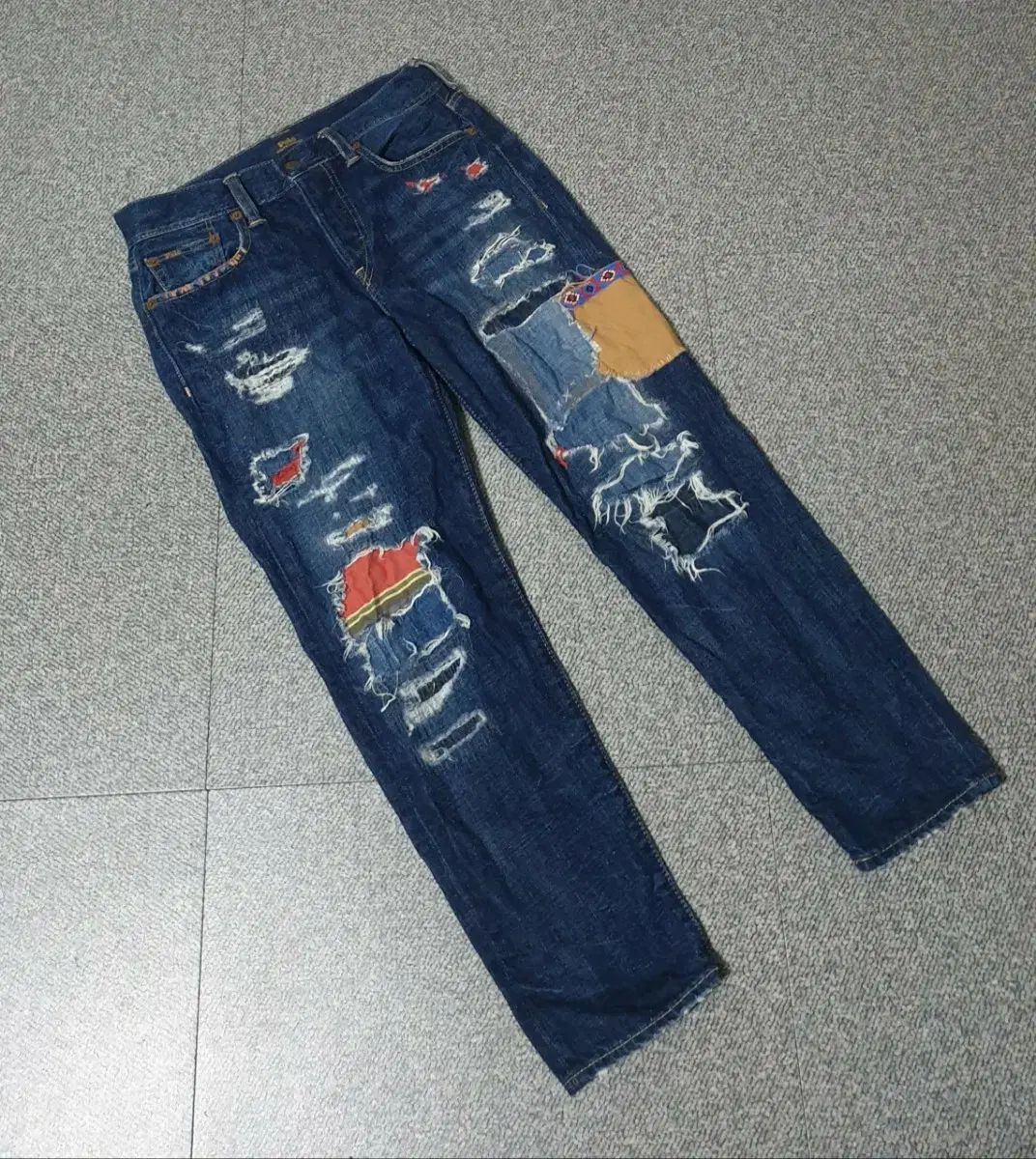 ポロラルフローレン パッチワーク デニムジーンズ 出品