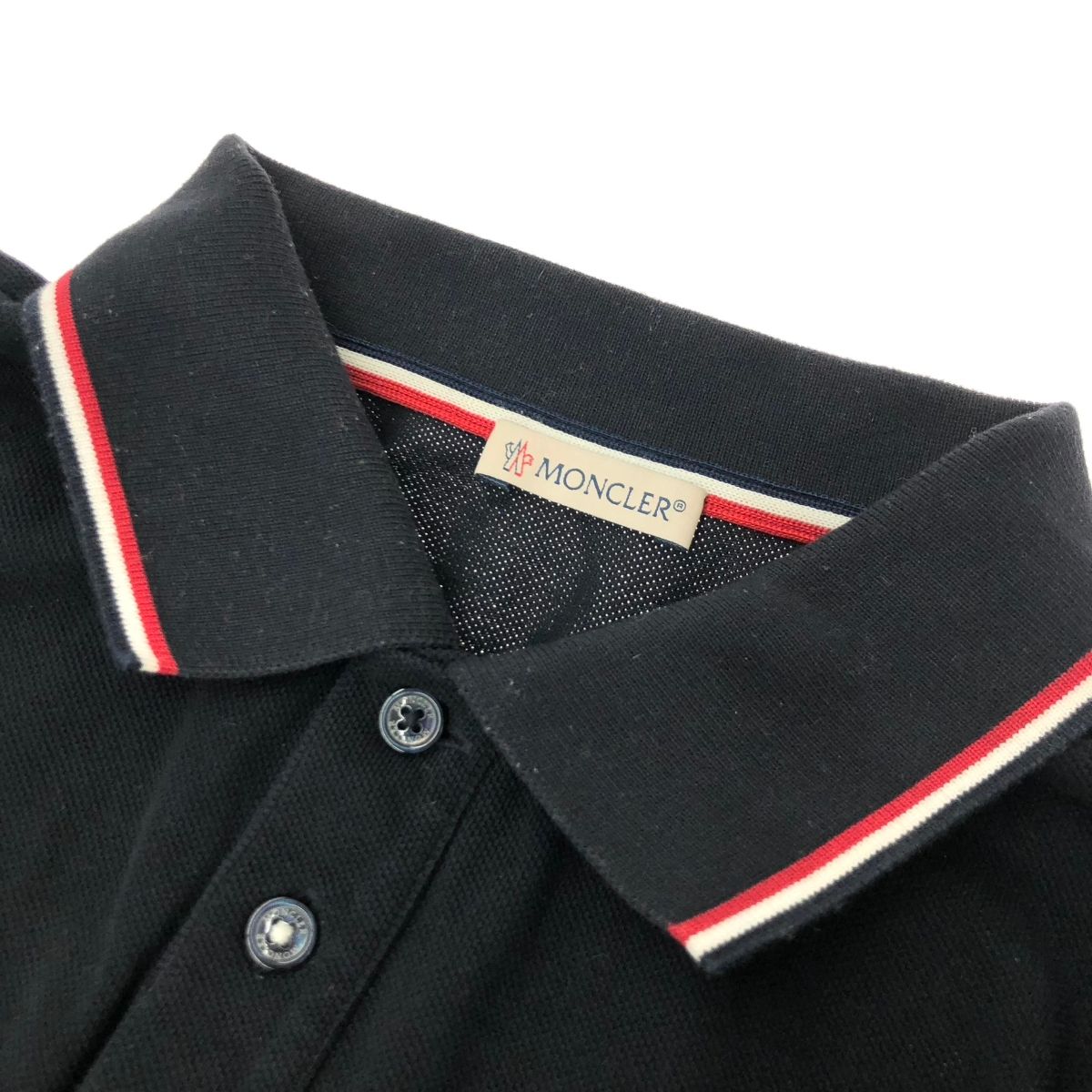 MONCLER モンクレール 半袖ポロシャツ サイズ:S ネイビー メンズ