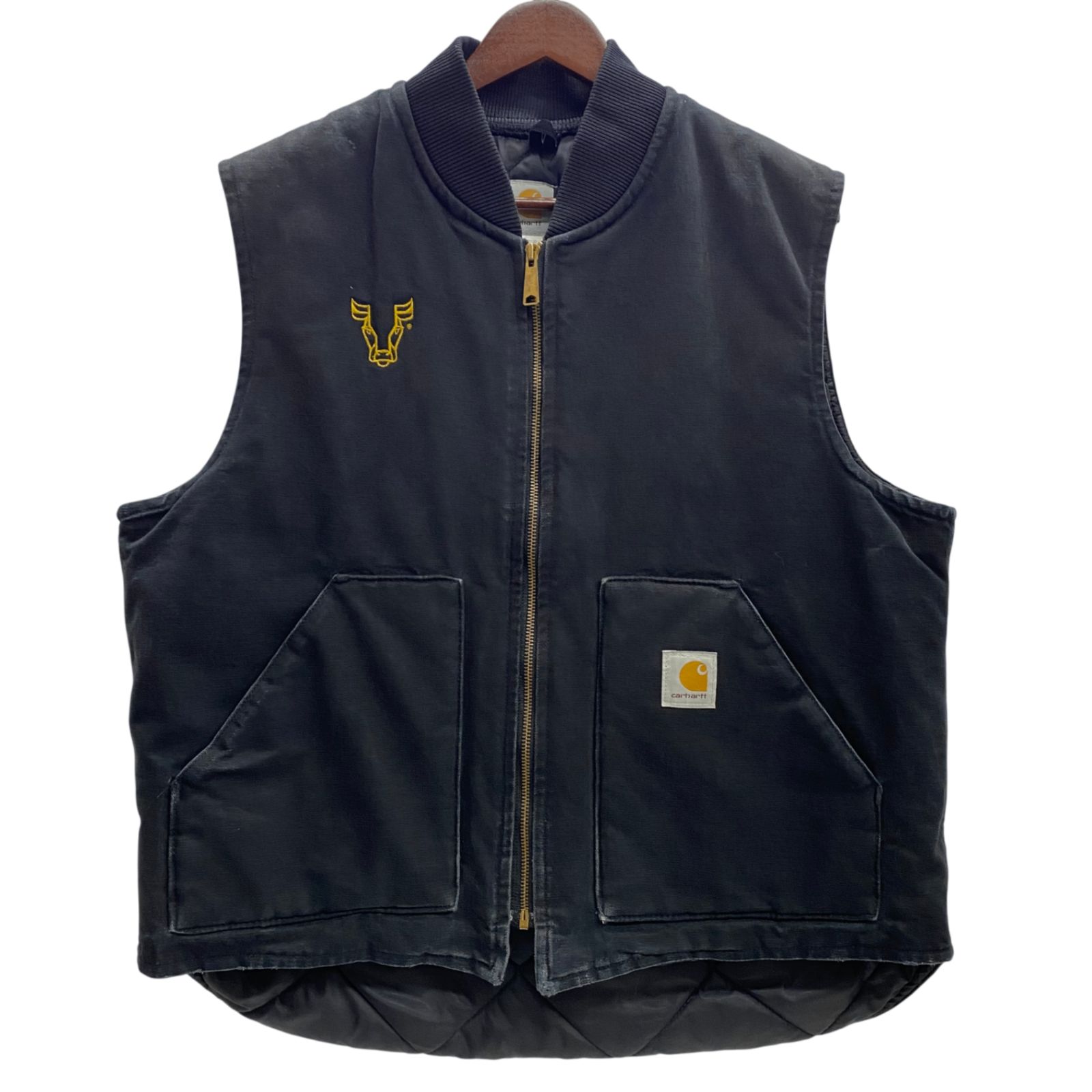 カーハート Carhartt 02年製 USA製 ダック 中綿ベスト ベスト ブラック