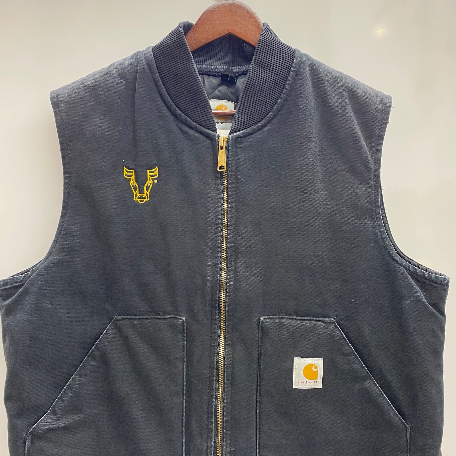 カーハート Carhartt 02年製 USA製 ダック 中綿ベスト ベスト ブラック