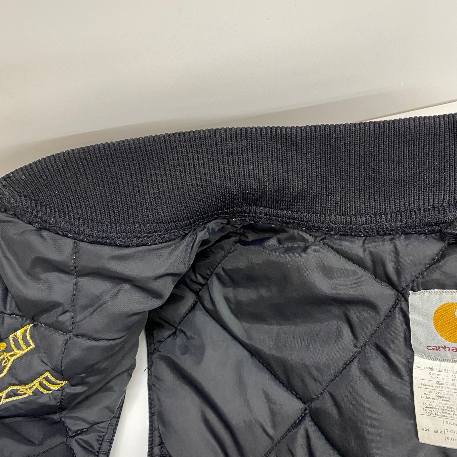 カーハート Carhartt 02年製 USA製 ダック 中綿ベスト ベスト ブラック