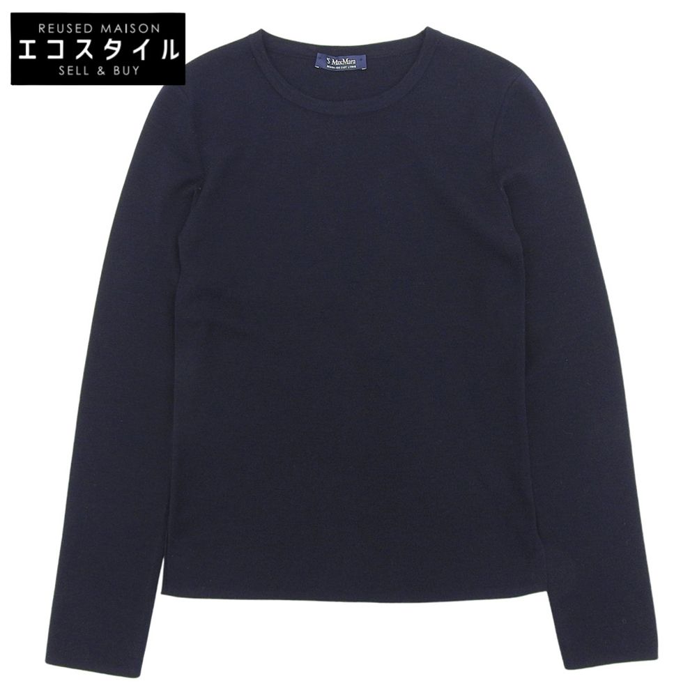 Max MaraWEEKEND　マックスマーラウィークエンド　美品 ハイゲージ クルーネックニット トップス レディース ネイビー L 93661003　L