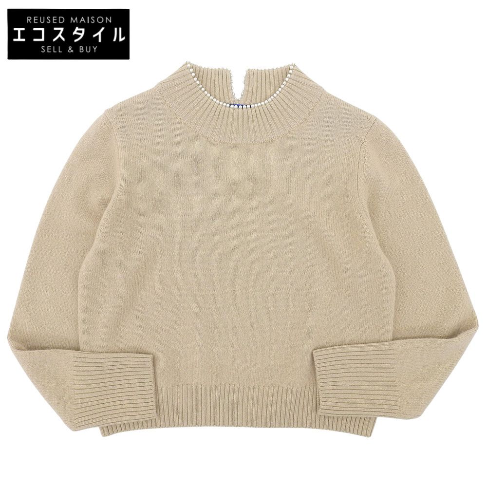BLUE LABEL CRESTBRIDGE　ブルーレーベルクレストブリッジ　美品 スーパーファインラムズウールハイネックプルオーバー トップス レディース ベージュ 38 24年製　38
