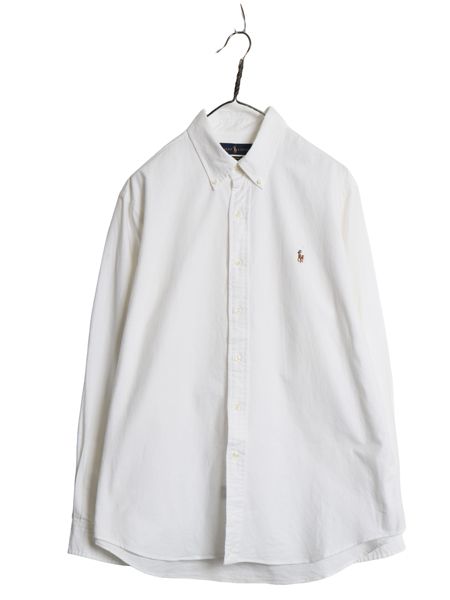 ラルフローレン 長袖 ボタンダウン シャツ メンズ XL ポロ 長袖シャツ オックスフォード コットン ストレッチ ワイシャツ 大きいサイズ 白