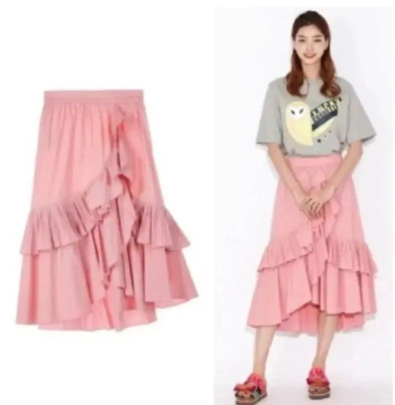 LUCKY CHOUETTE ラッキーシュエトゥ アシンメトリー ラッフル ロング丈スカート