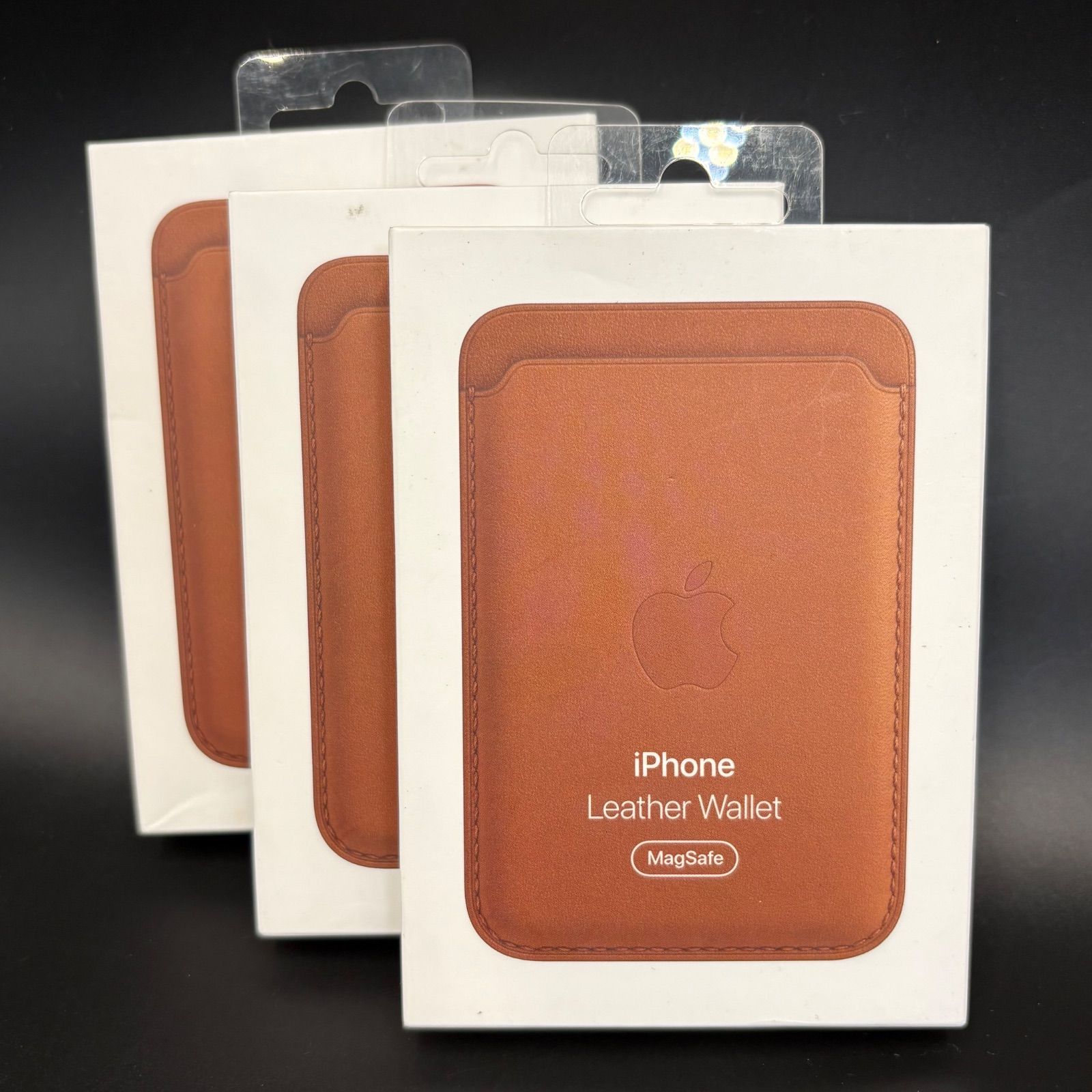 【未使用品】Apple純正　iPhone Leather Wallet Saddle Brown Magsafe アップル　レザー　ウォレット　サドル　ブラウン　MHLT3FE　413-21..25