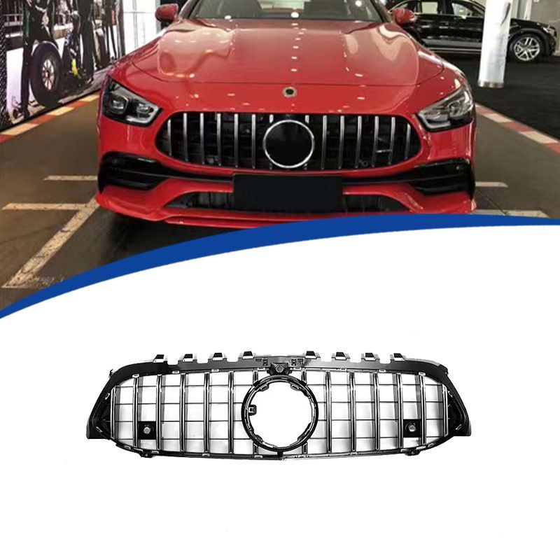 【送料無料】メルセデス・ベンツAクラスW177 2019-2022 MERCEDES-BENZ A-CLASS W177専用 フロントグリル GTスタイル ABS製 グロスブラック/シルバー ドレスアップ スポーティ 高級感 交換用 車種専用 耐久性