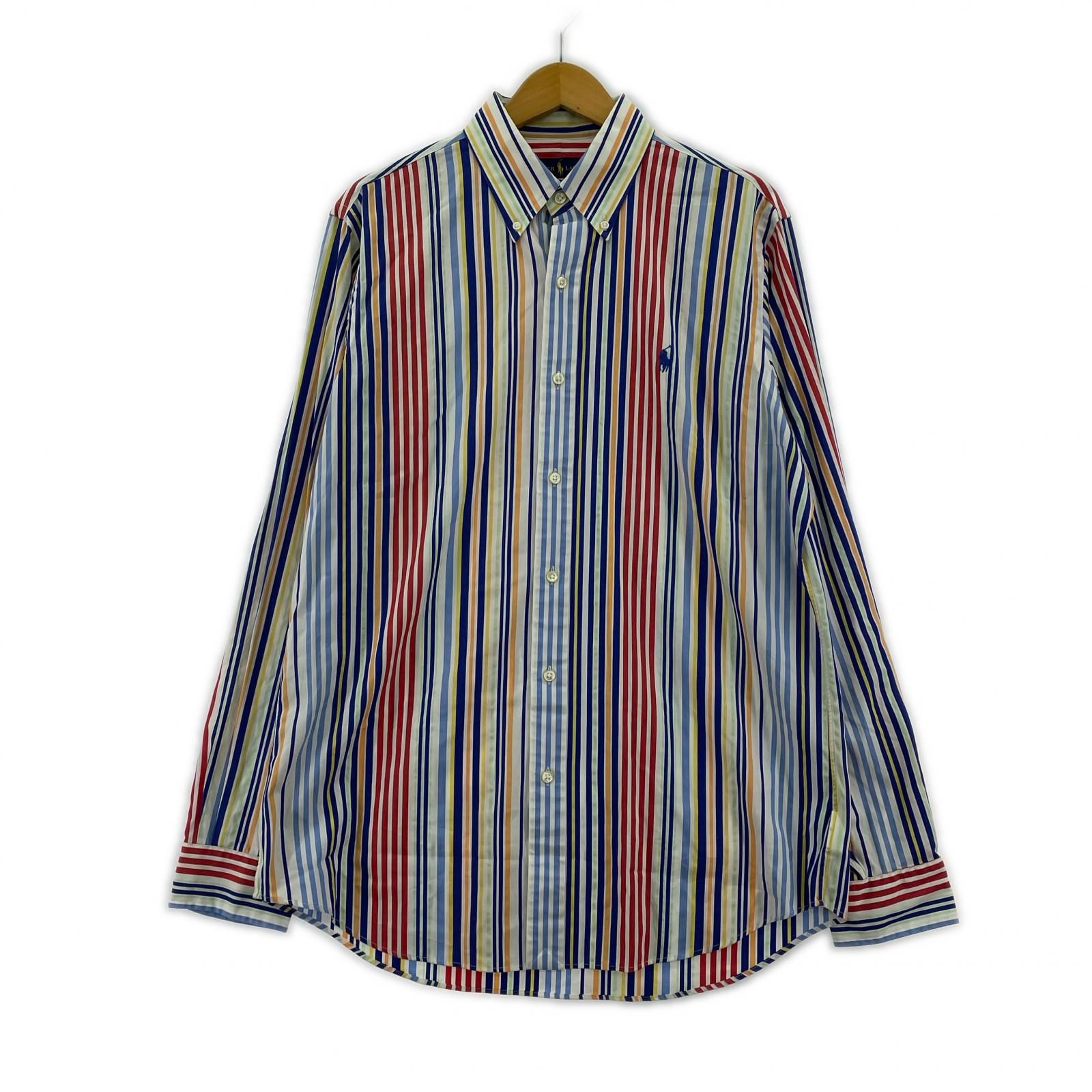 Ralph Lauren ラルフローレン ストライプ ボタンダウン長袖シャツ sizeM 15 15-1/2/マルチカラー