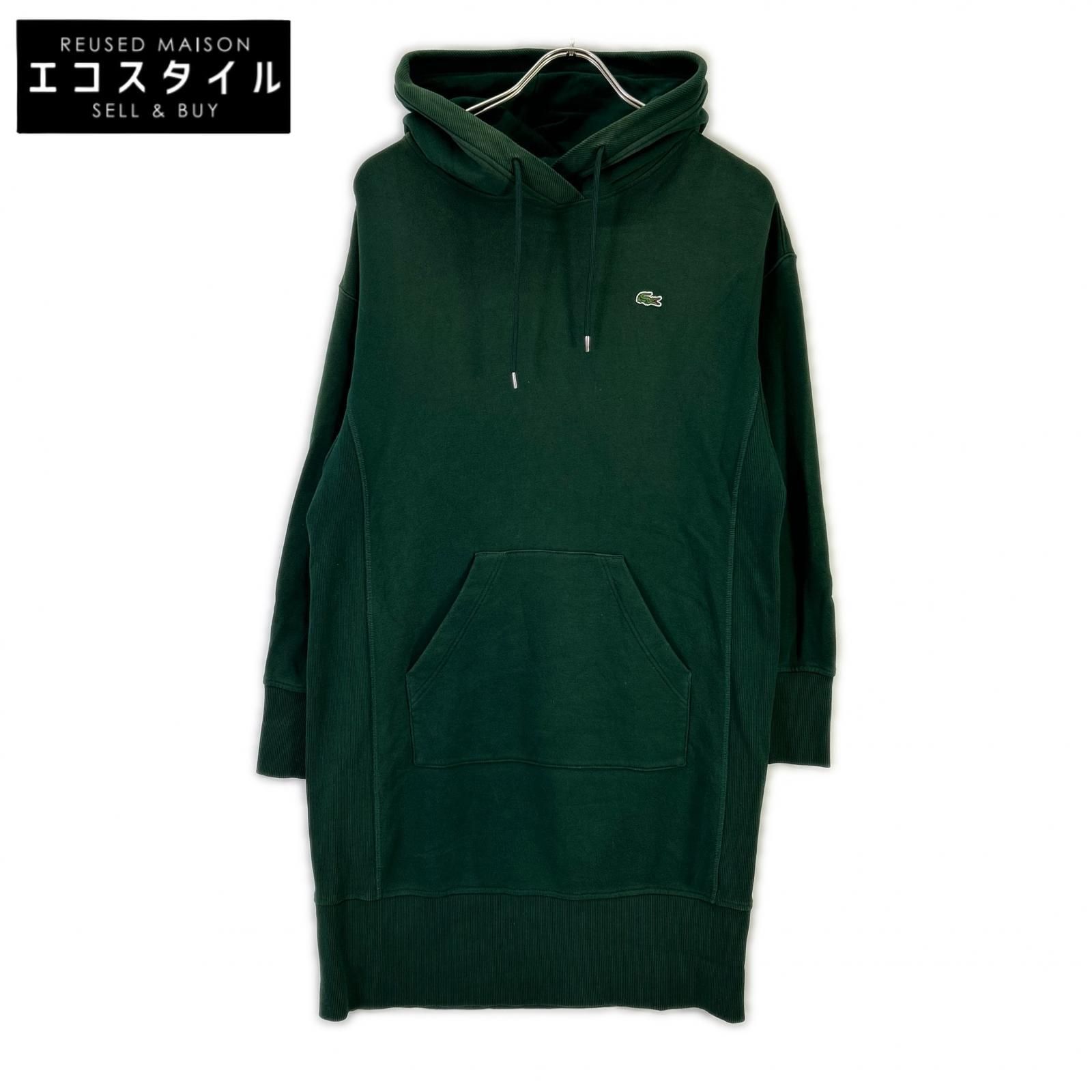 Lacoste　ラコステ　グリーン コットン フーテッド ワンピース