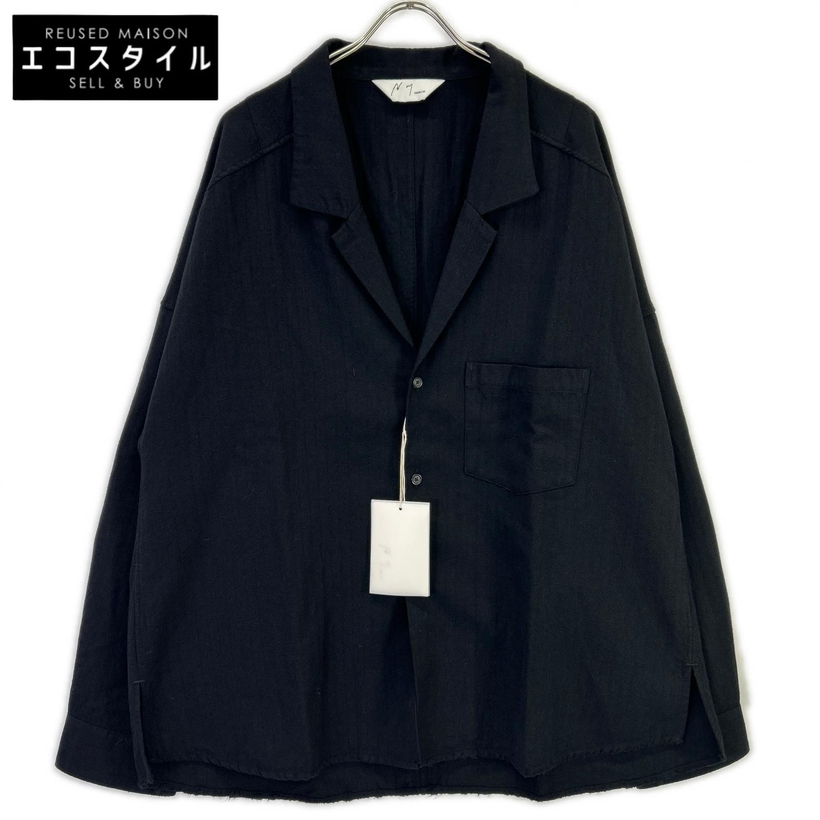 ANCELLM　アンセルム　25AW ANC-SH73-A ブラック WASH WOOL TAILORED SHIRT　2