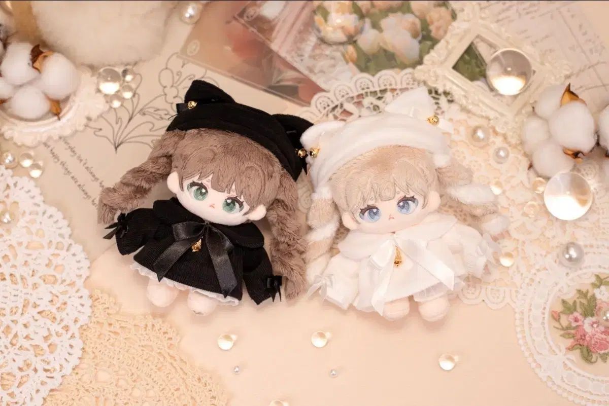 ニニマル フラッフィーキャット クリーム セット 10cm