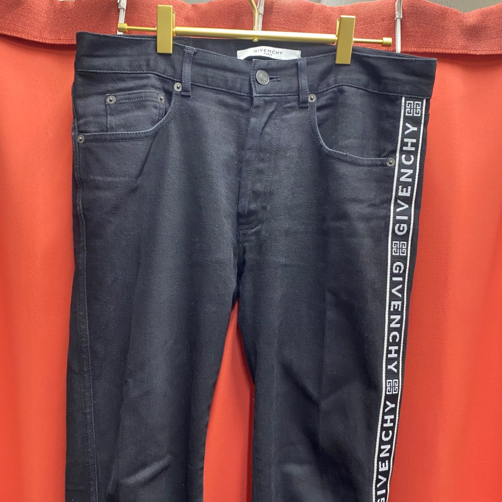 GIVENCHY ジバンシー ジバンシィ ロゴテープ パンツ スキニーパンツ