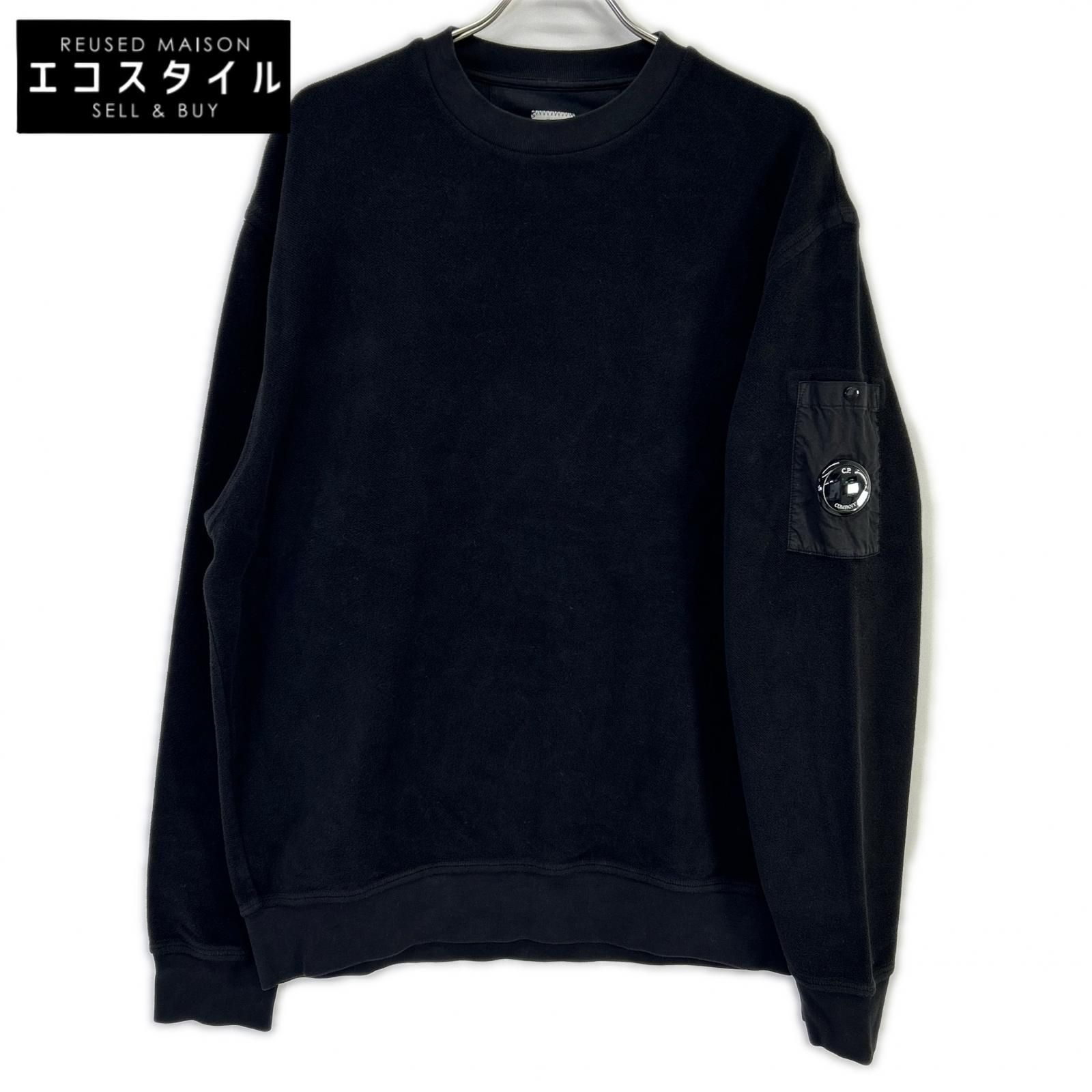 C.P.COMPANY　シーピーカンパニー　19CMSS249A　25AW ブラック 裏起毛クルーネックスウェットシャツ