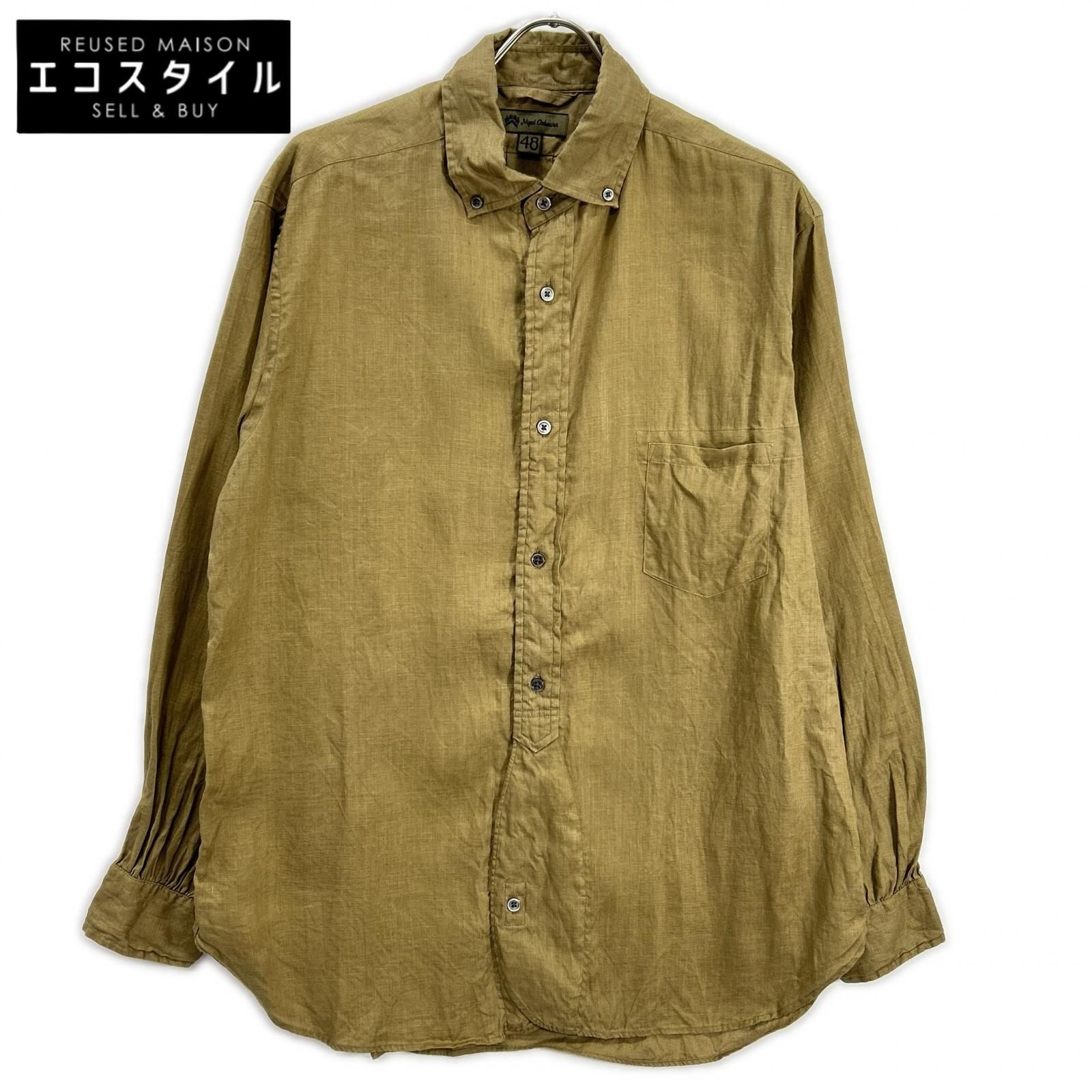 NIGEL CABOURN　ナイジェルケーボン　8046-00-10005 カーキ BRITISH OFFICER'S SHIRT　48