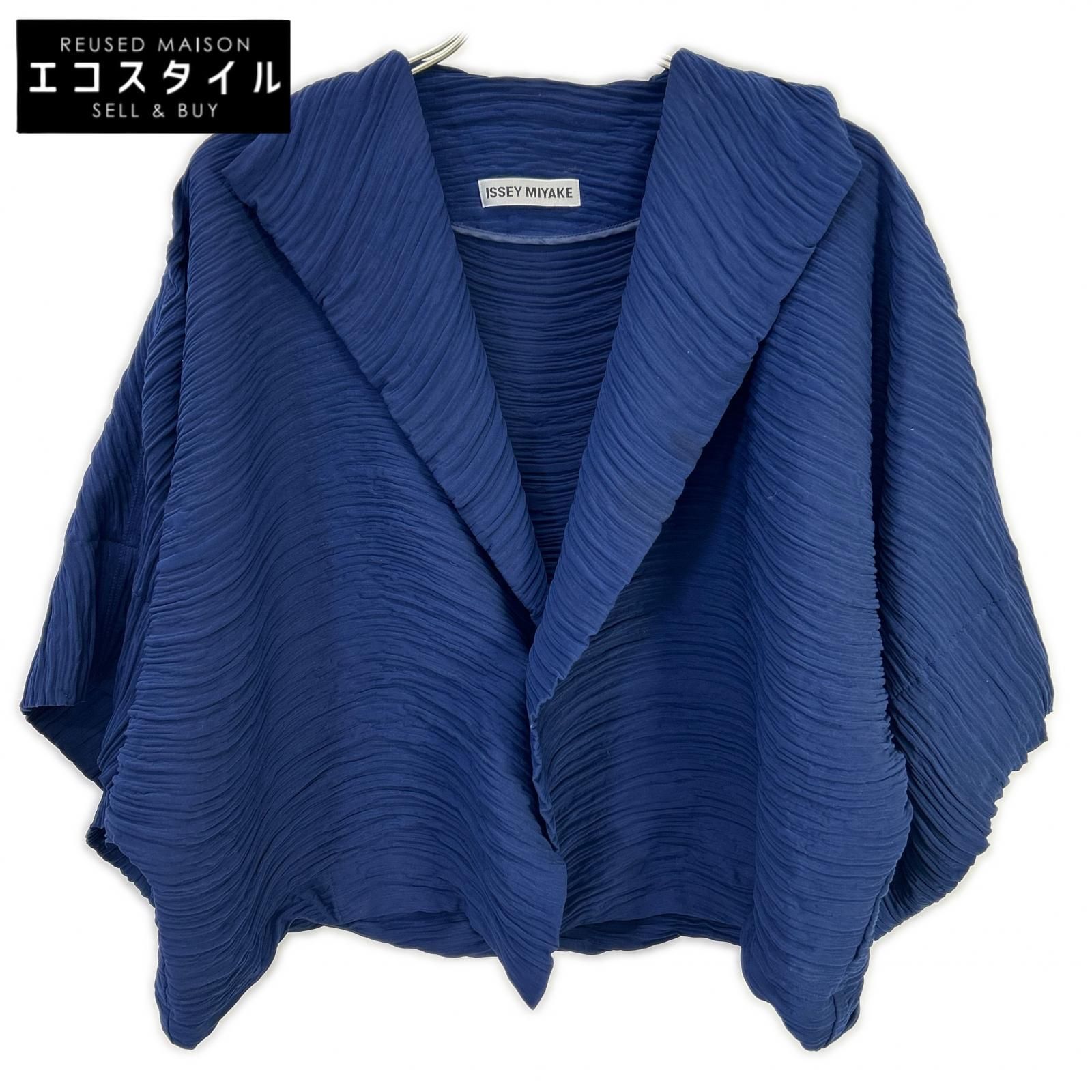 ISSEY MIYAKE　イッセイミヤケ　IM92FD510 ネイビー プリーツデザインジャケット　2