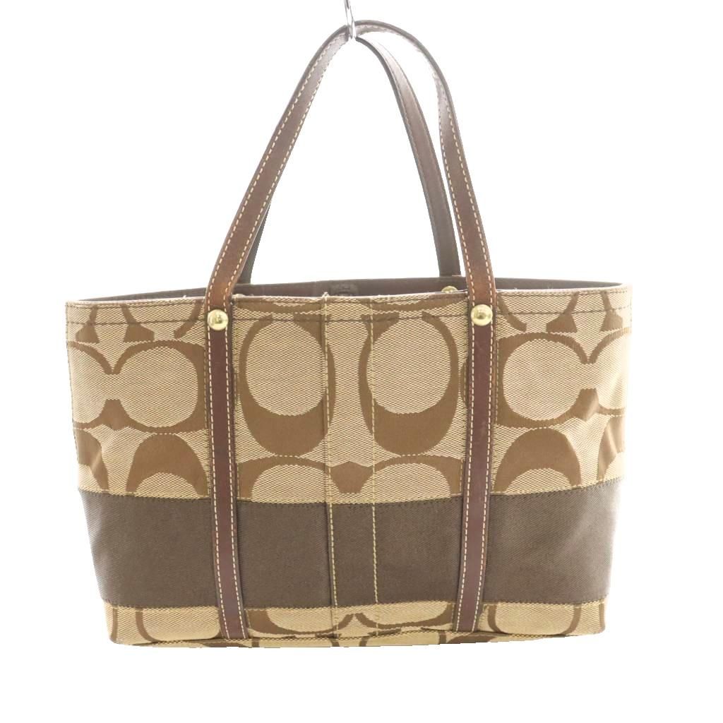 コーチ COACH シグネチャー トートバッグ ハンド キャンバス レザー ベージュ 茶 ブラウン 11097 /SS ■OS ■GY18 6,319円