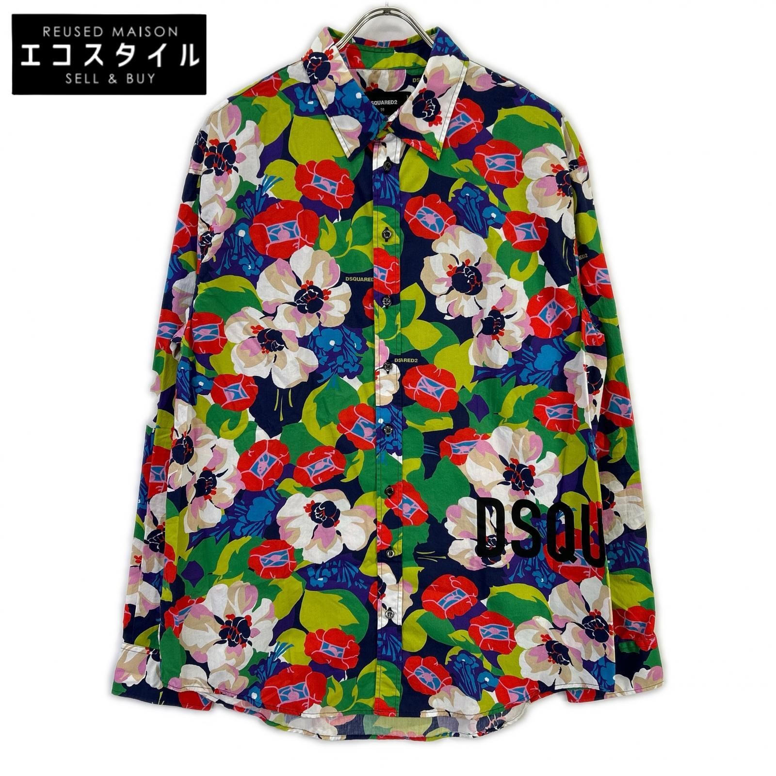 DSQUARED2　ディースクエアード　S71DM0626 S76678 花柄 長袖 シャツ　50